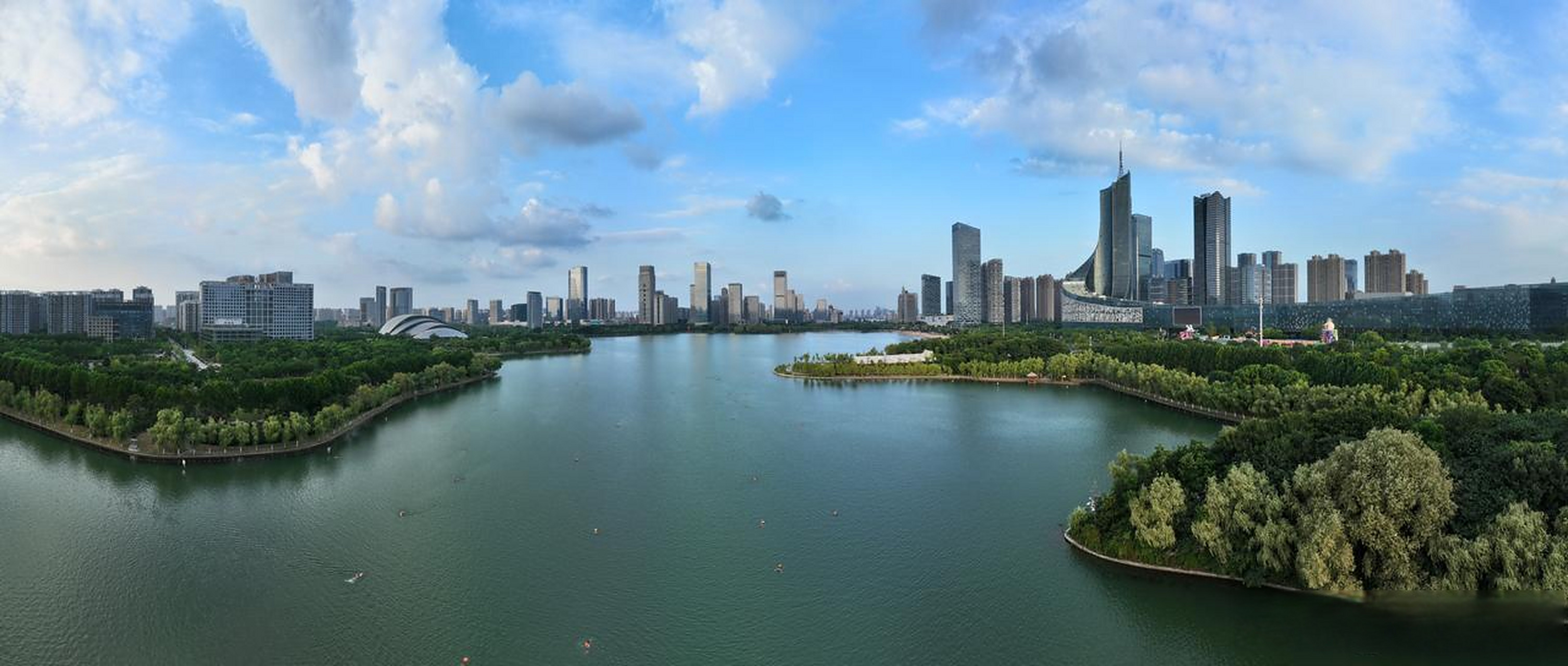 合肥天鹅湖最美天际线,安徽最拿得出手的城市界面