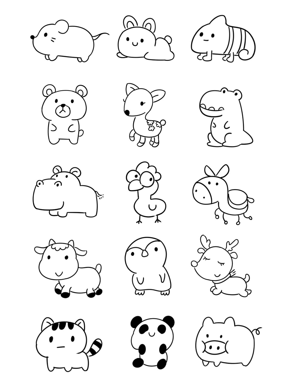 简笔画|可爱小动物|手帐素材 临摹 工具:ipad air4代,apple pencil