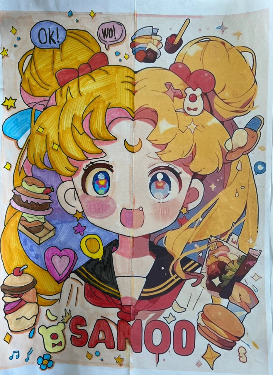 人美版六年级上册 添画人像 添画人像 学生作品 提前让学生打印的素材