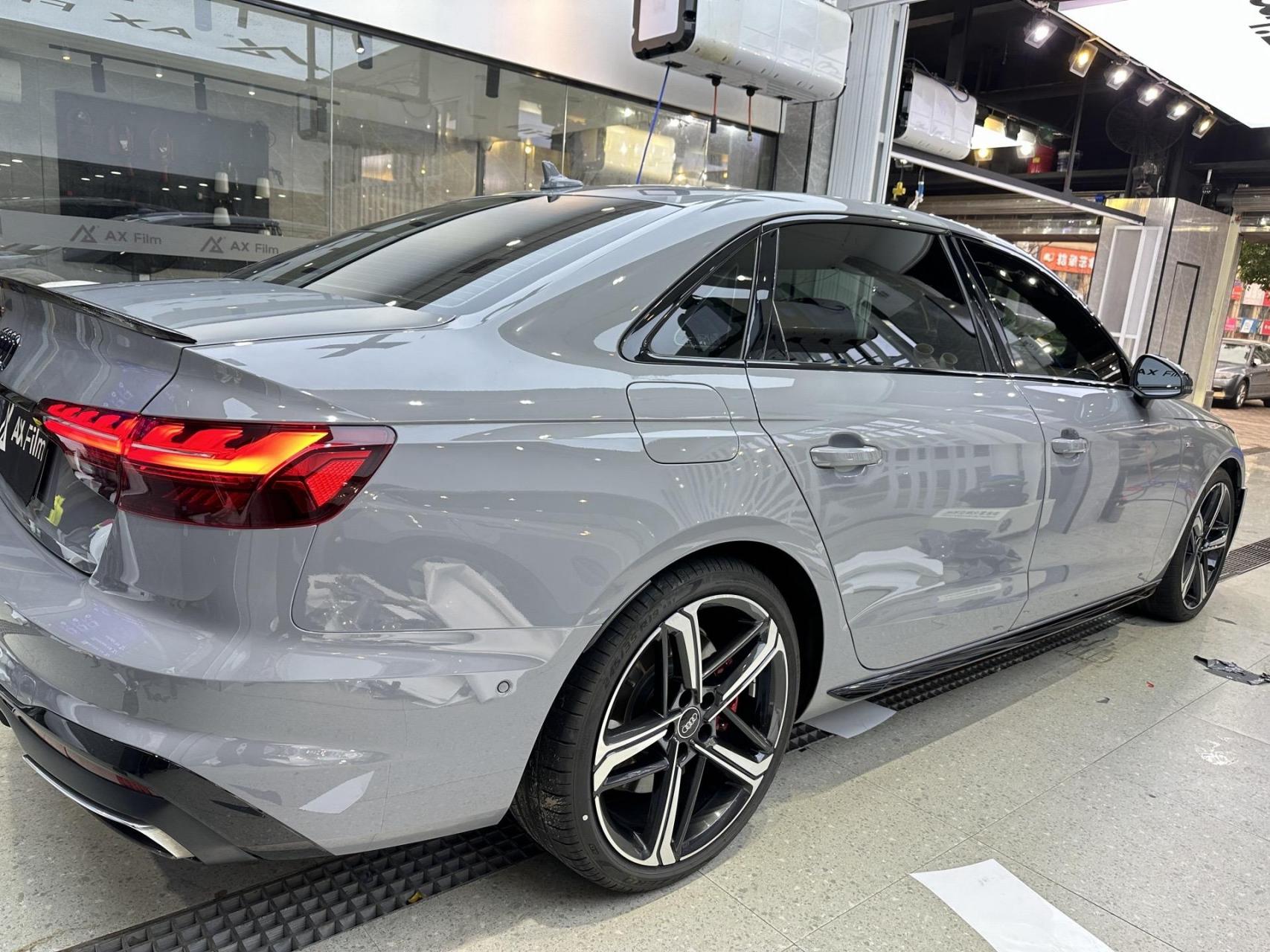 奥迪a4l ax改色膜 pet高亮纳多灰 奥迪原厂标准漆色 真正的灰色系