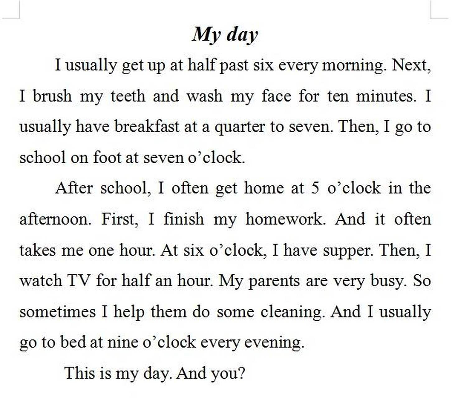 小学英语作文——my day   我的一天! 打卡第8天啦93