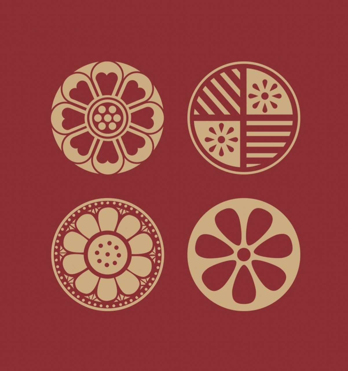 中国传统纹样·圆形图案设计参考·适合纹样