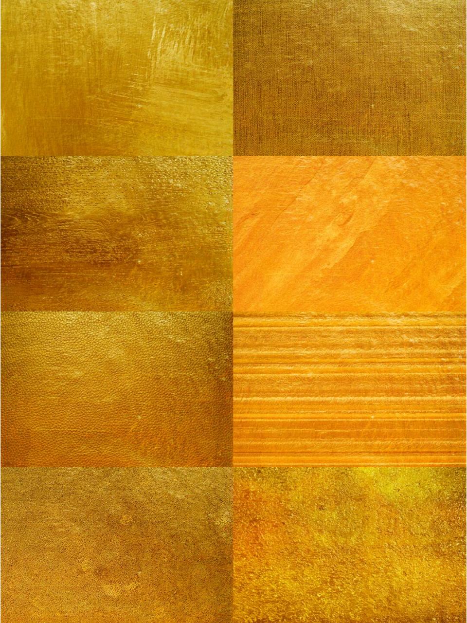 高清铝合金属金箔纹理肌理样机贴图背景 ps后期设计素材 一套黄金金箔