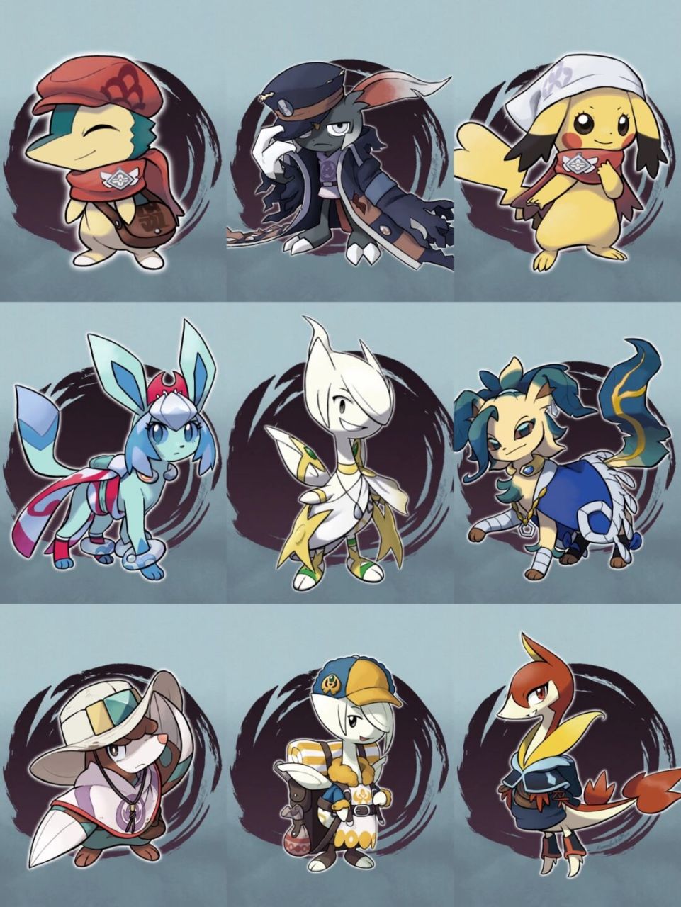 宝可梦日常|宝可梦拟人化 - 洗翠npc版 火球鼠 - 明耀 皮卡丘 - 小照