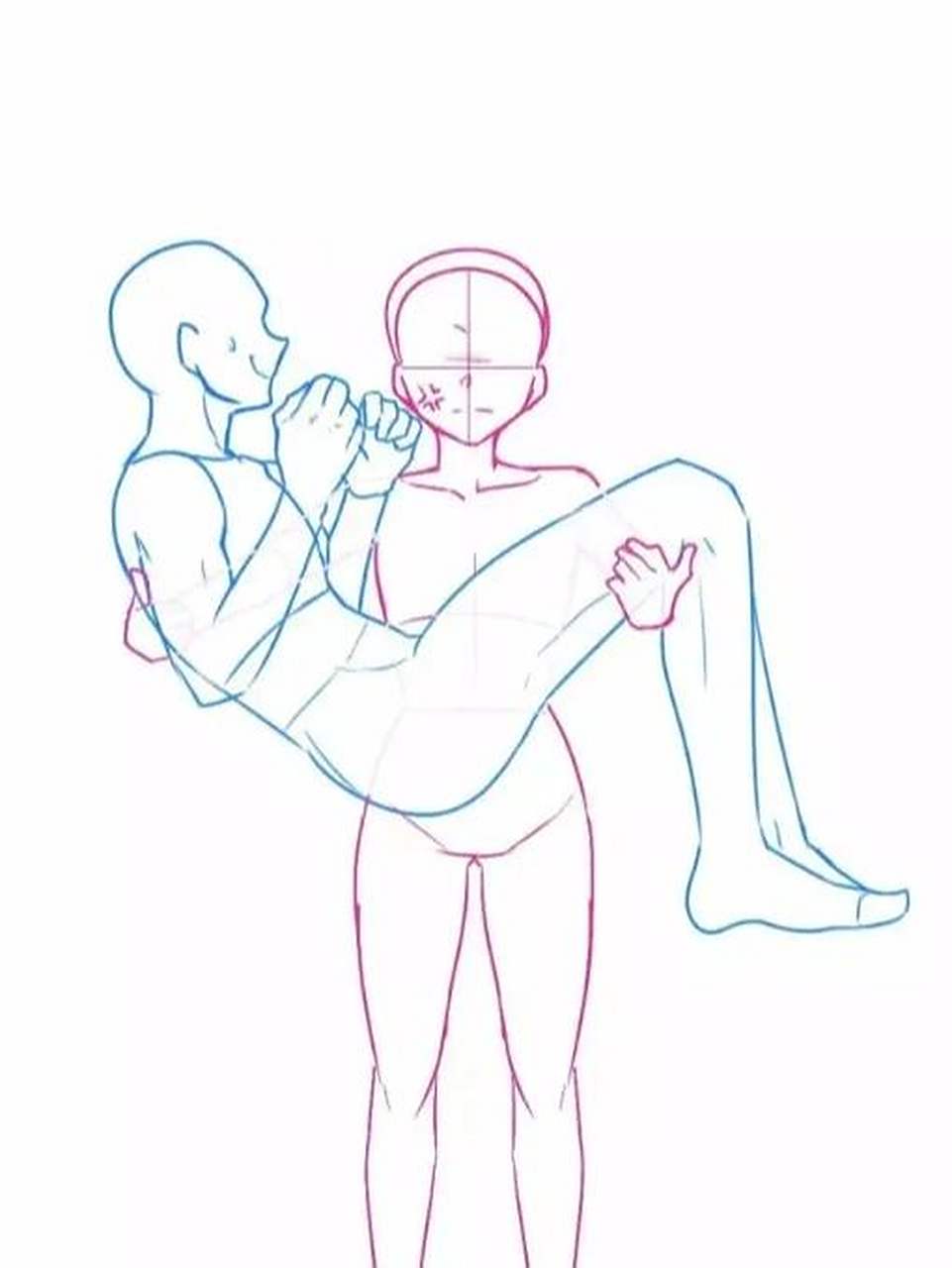8种cp抱抱姿势值得参考练习! 画画 插画 板绘 线稿