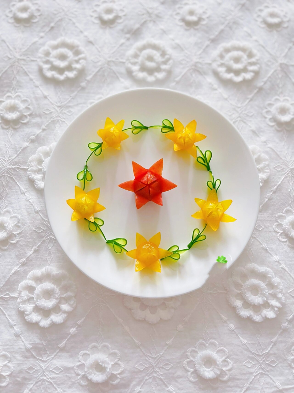 盘饰|黄瓜小番茄花围边摆盘～91 食材:黄瓜,小番茄