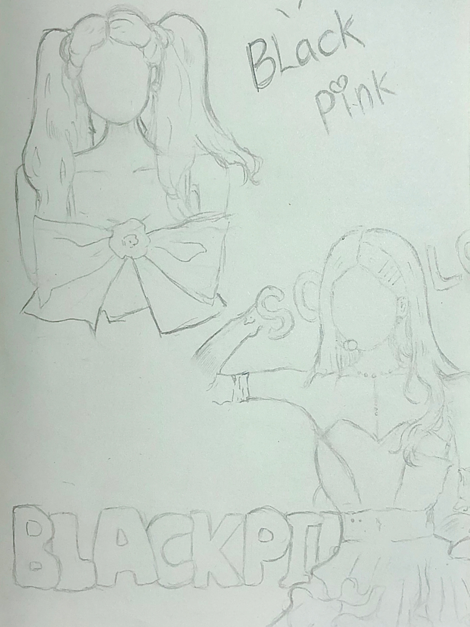 blackpink jennie手绘 没学过画画 真的画不来面部