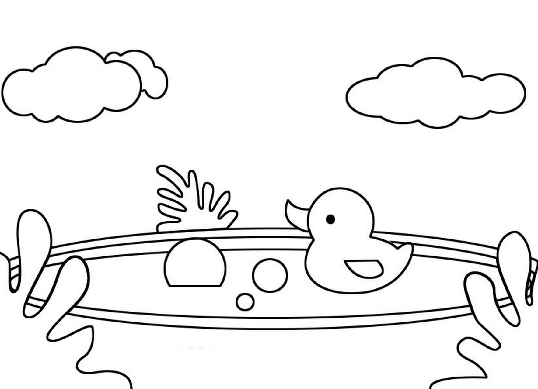 儿童简笔画|游泳的小鸭子 爱游泳的小鸭子