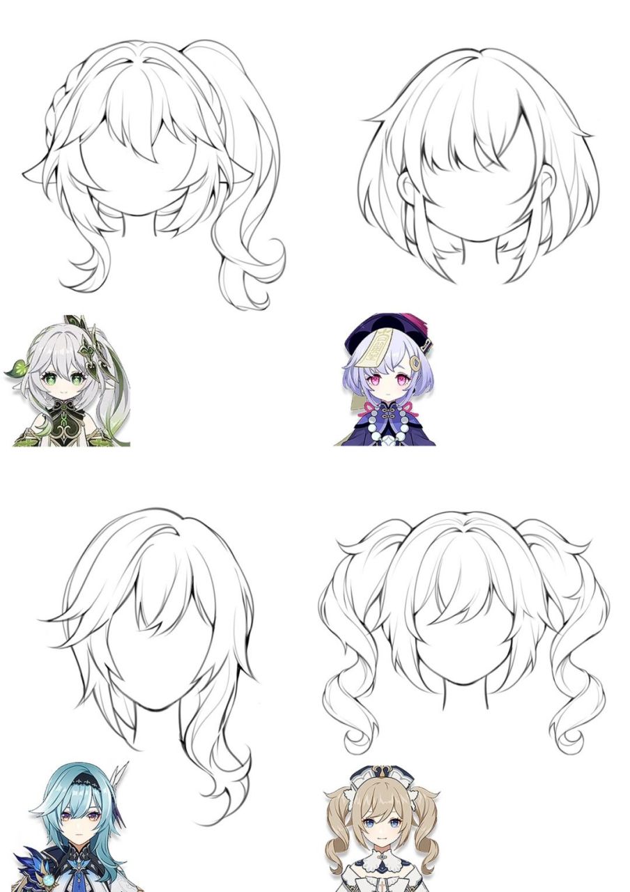 【板绘素材】不会画头发的宝子们有福啦!