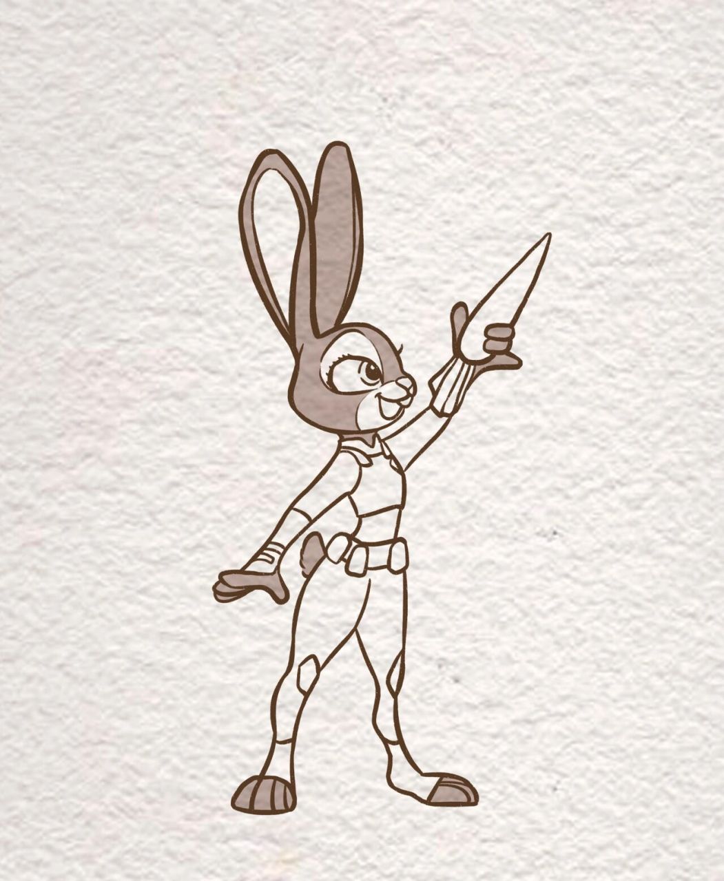 简笔画|兔朱迪 今日份情头来一波,疯狂动物城yyds,明天给大家出狐尼克