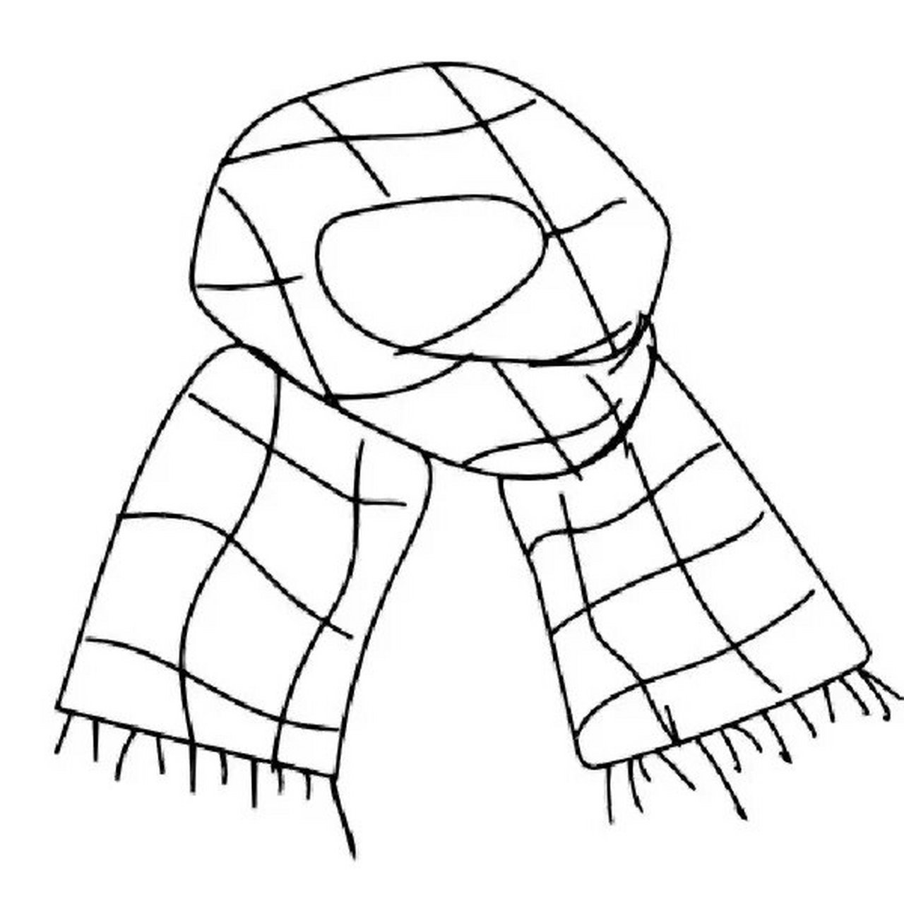 围巾简笔画 涂色 粘贴 可打印 冬天来了,围巾01画起来 可打印出来涂