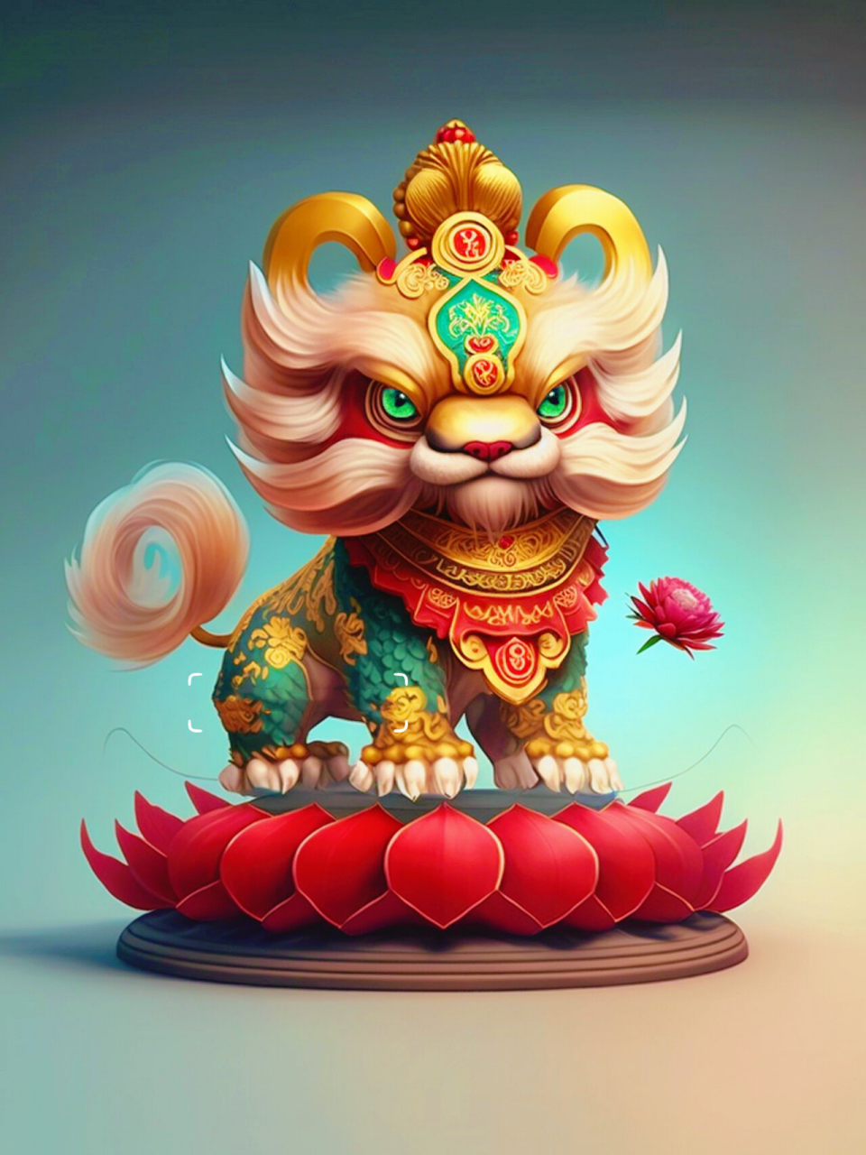 中国舞狮 表演中狮子颜色有不同寓意,黄色为刘备狮:代表贵气,祥和.