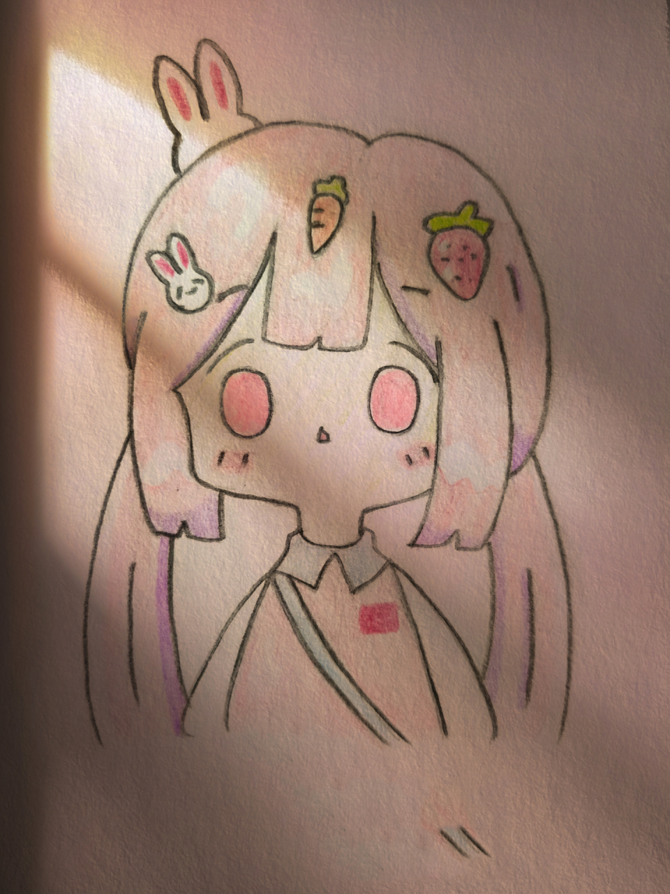 草莓女孩 简笔画教程 最近忙着考07证,更新晚了 #简笔画#简笔画教程