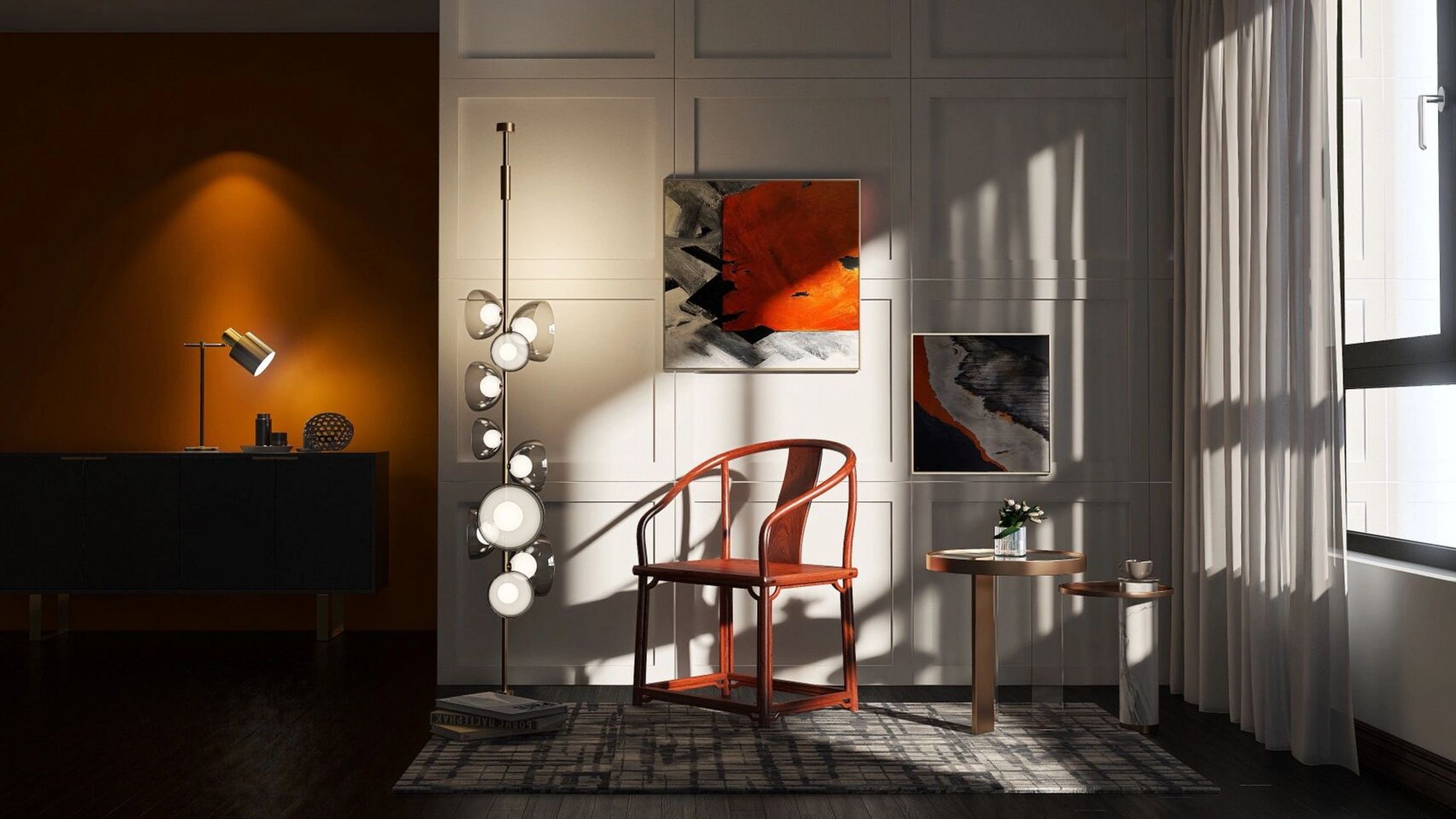 bbf的明式红木家具系列中这件垂手圈椅可以作为一件完美的statement