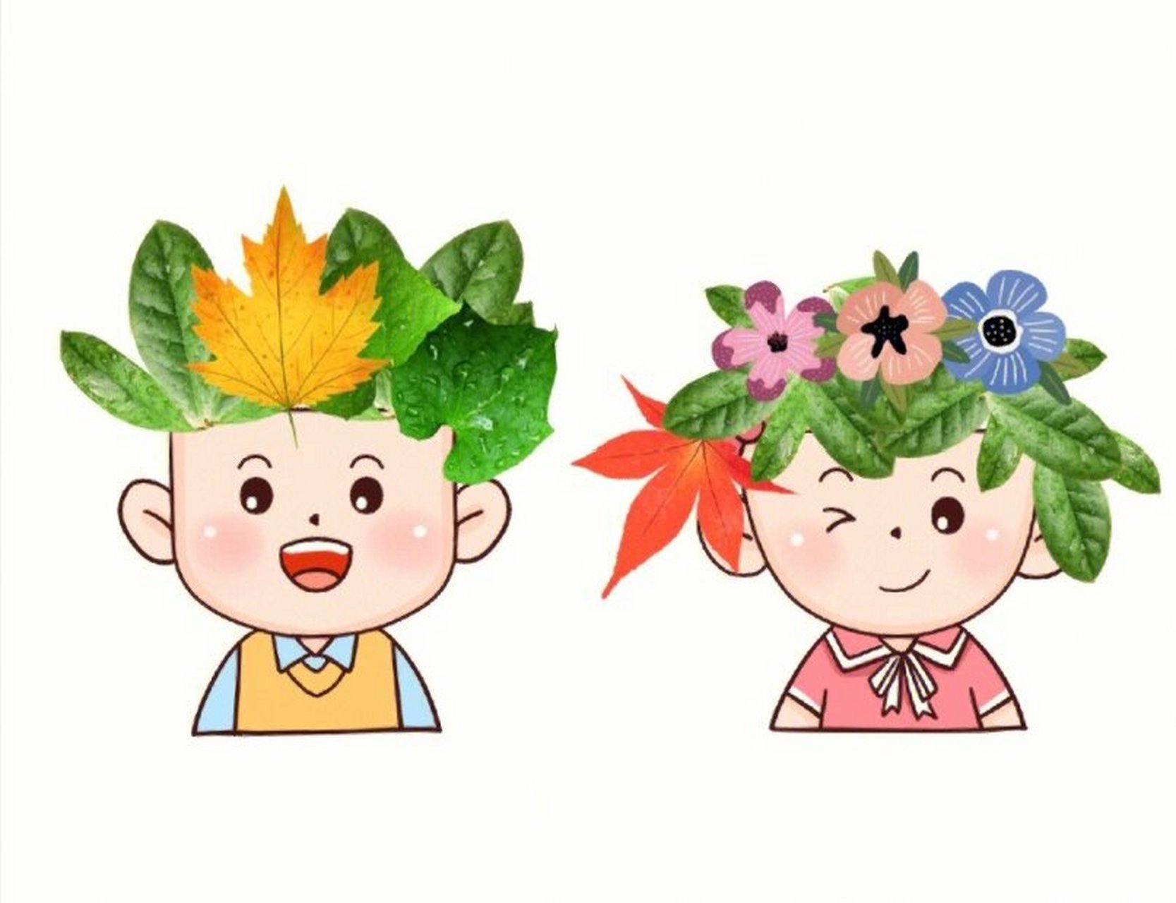 树叶发型手工94 秋天树叶发型手工94