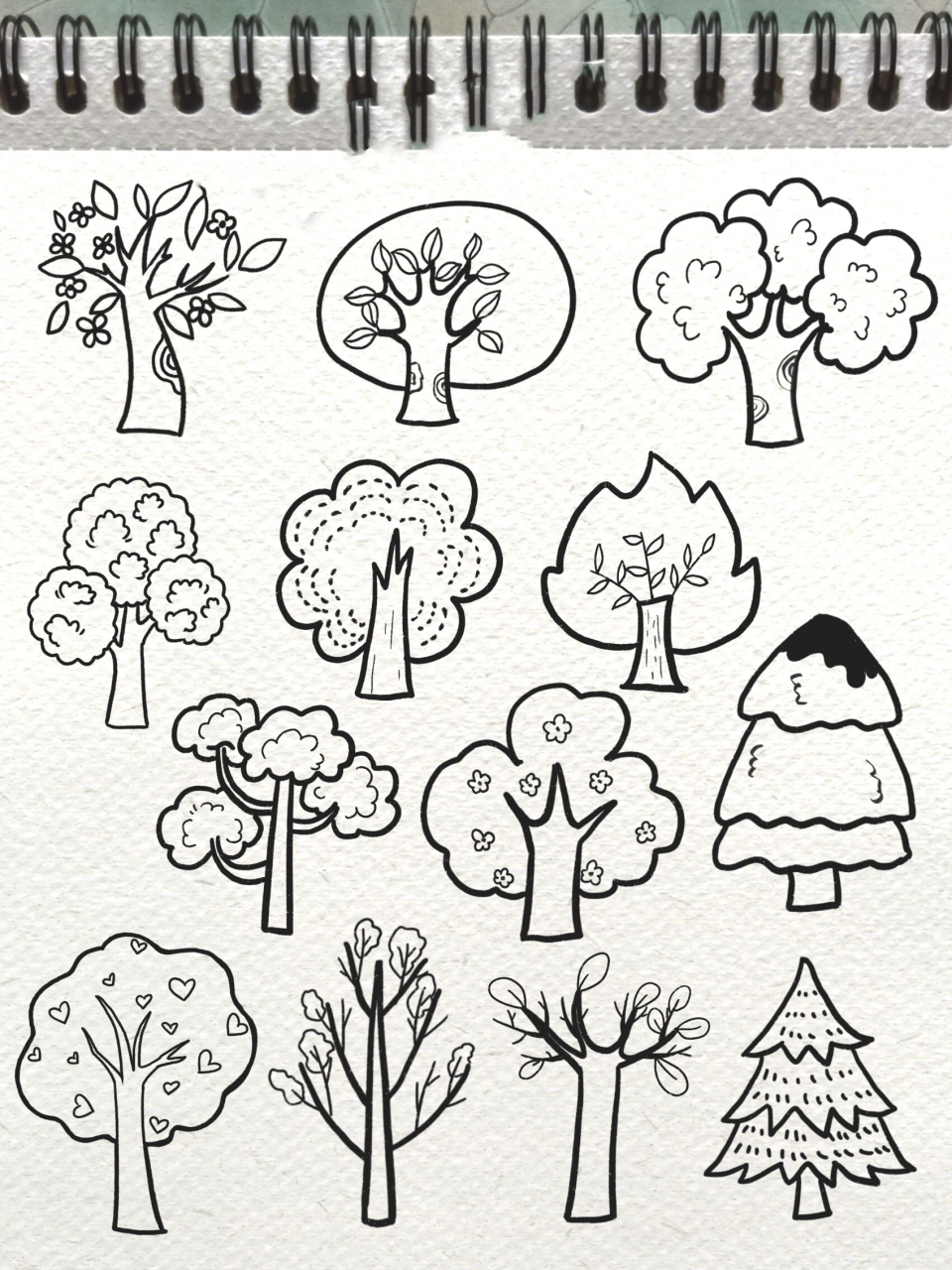 各种树的简笔画图片