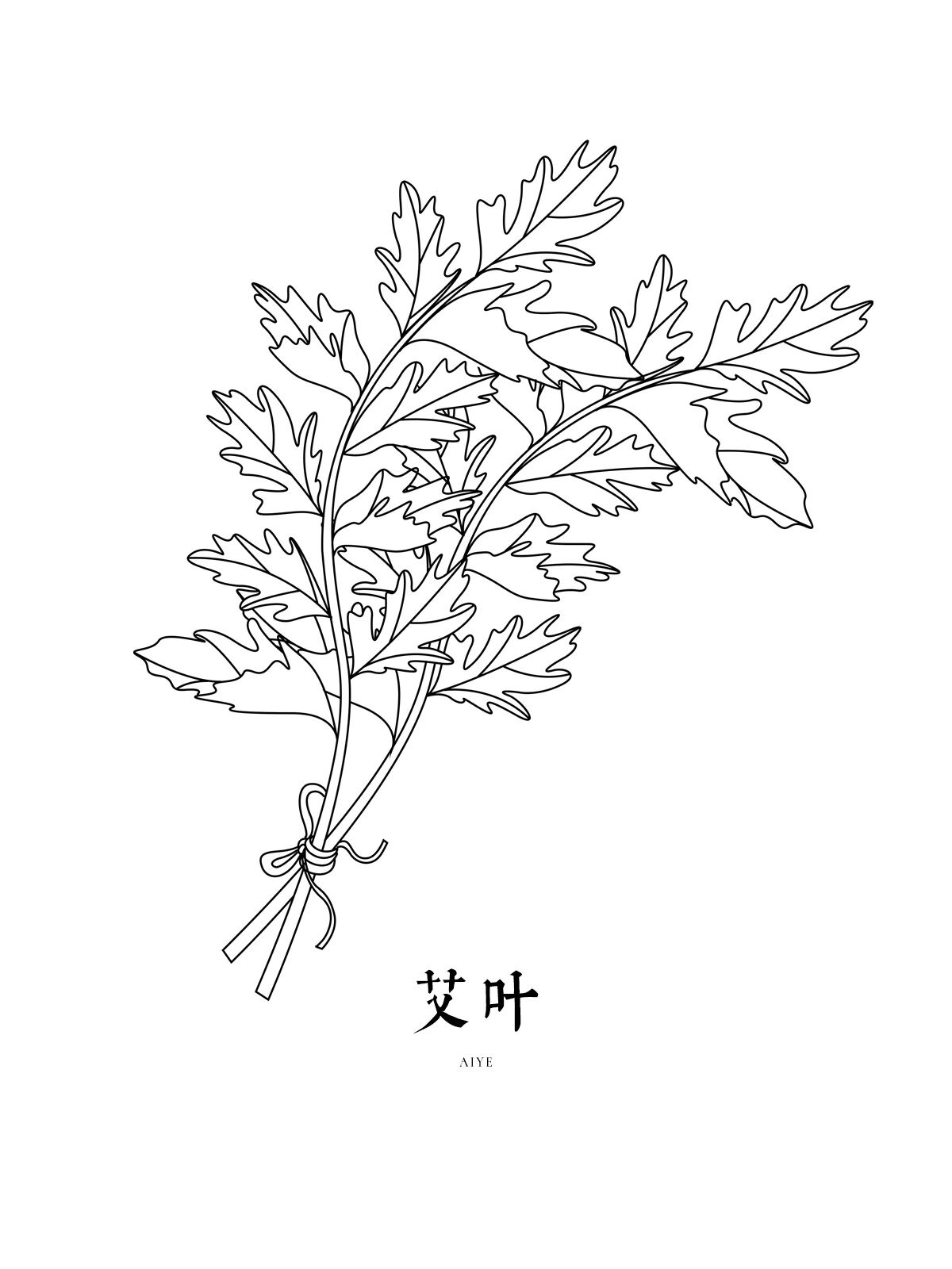 端午节插艾草简笔画图片