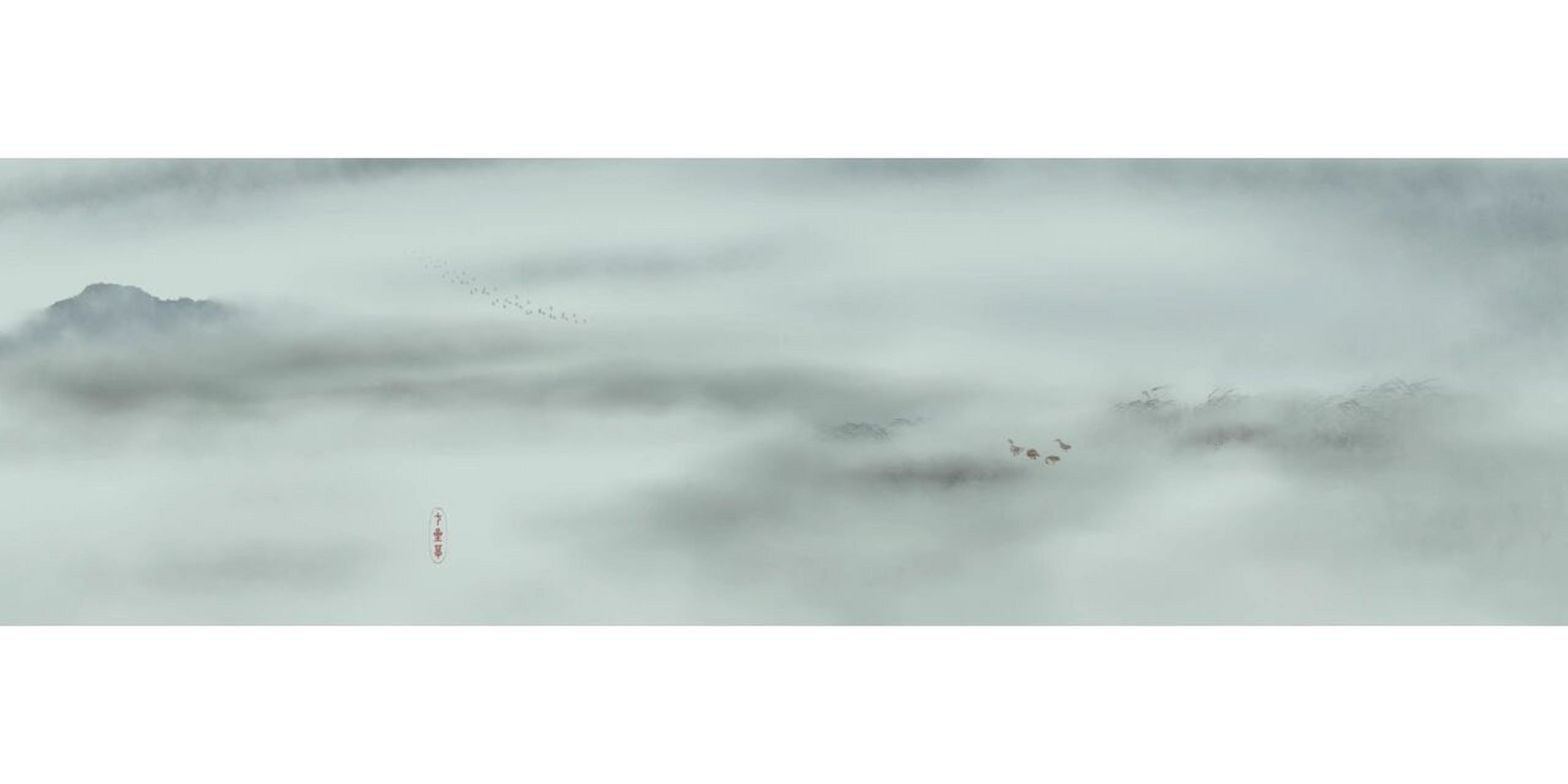 国风彩墨 仿南宋法常《平沙落雁图》#插画# #国风# #水墨画# #唯美