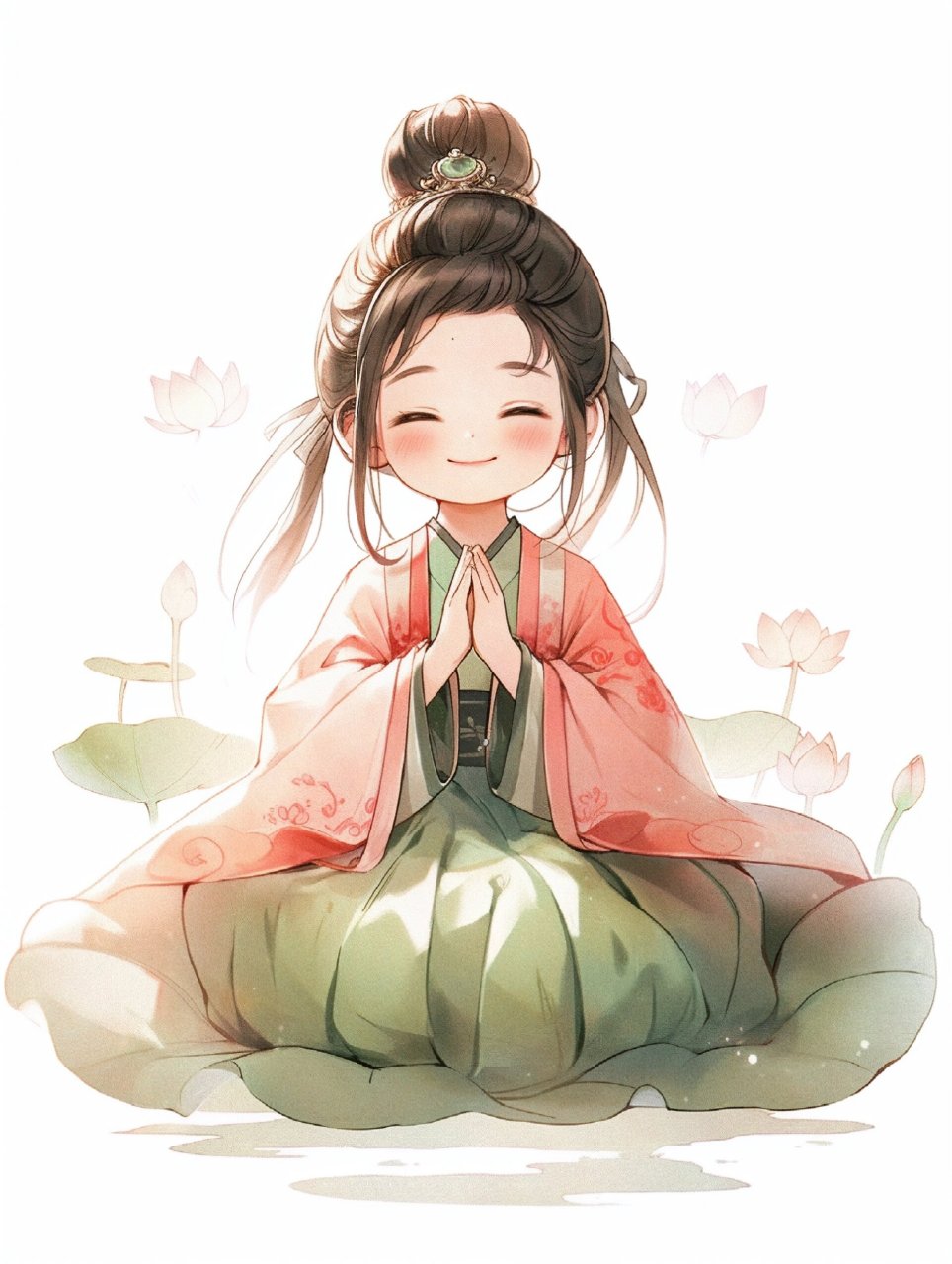 q版古风人物全身立绘 佛系少女头像