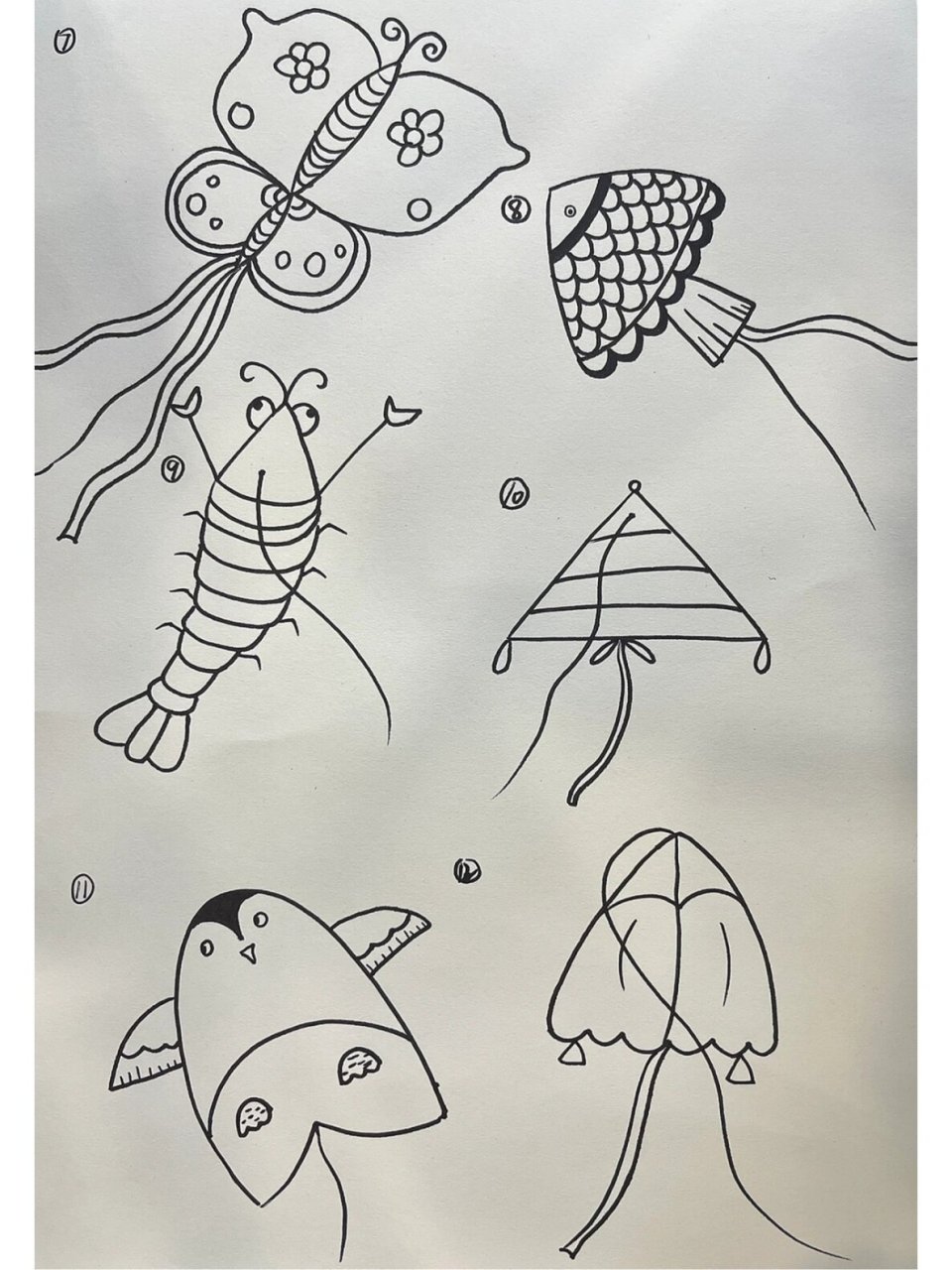 12种绘画风筝的简笔画画法