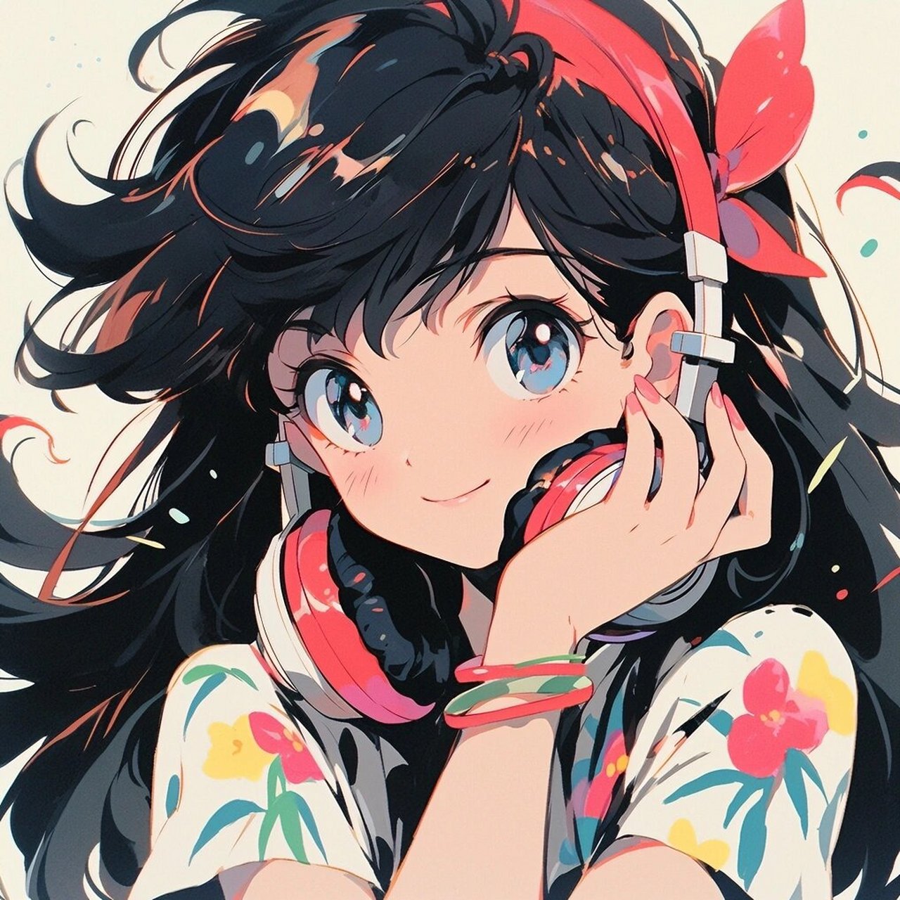 旧漫头像丨耳麦少女 戴耳麦的少女超可爱.