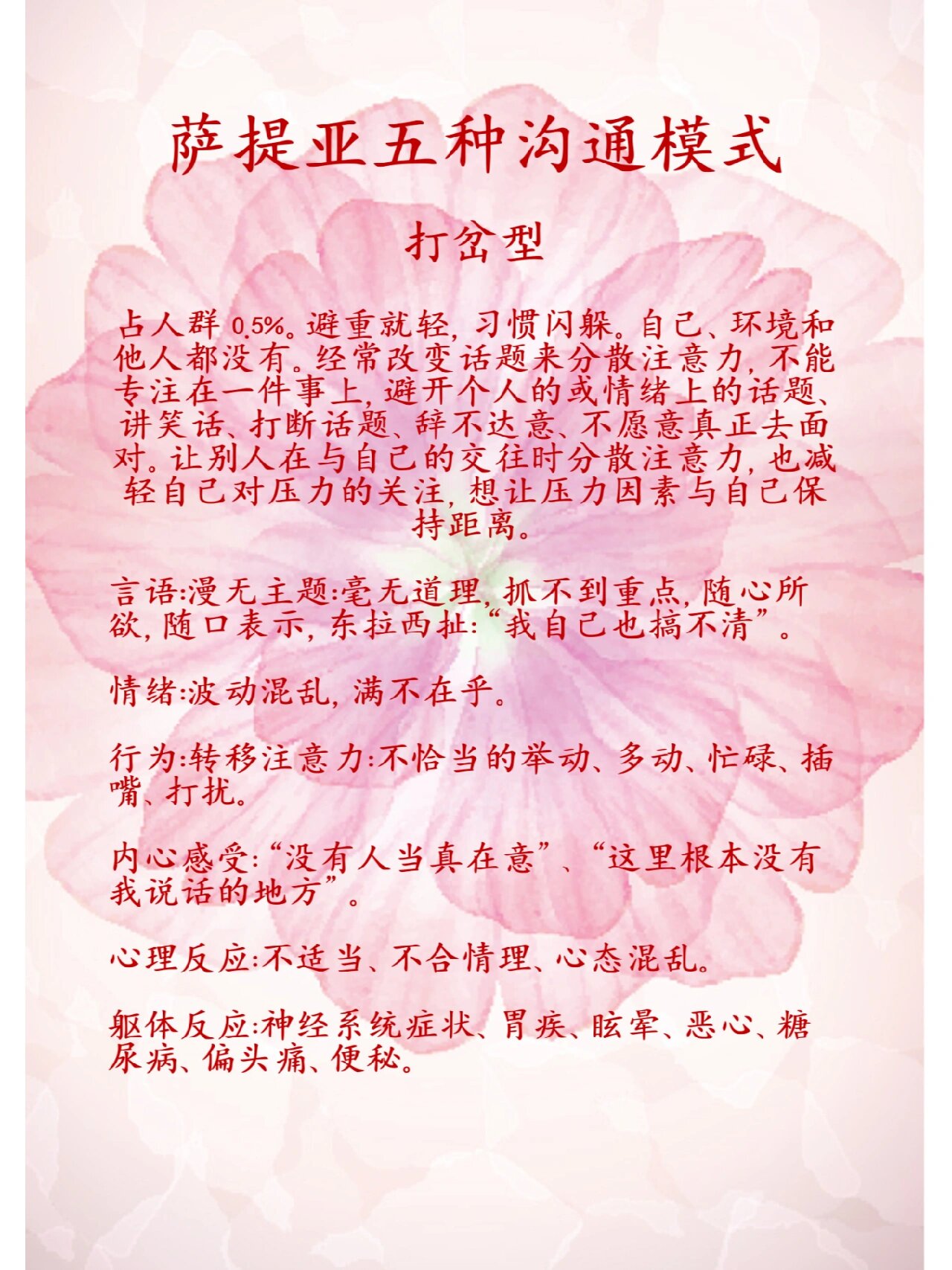 萨提亚五种沟通模式之打岔型