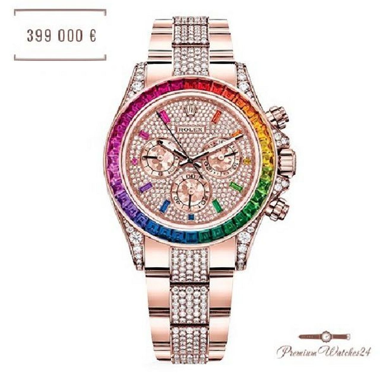 劳力士彩虹迪116595原镶钻  2022年11月全套 自古以來,彩虹都是大自然