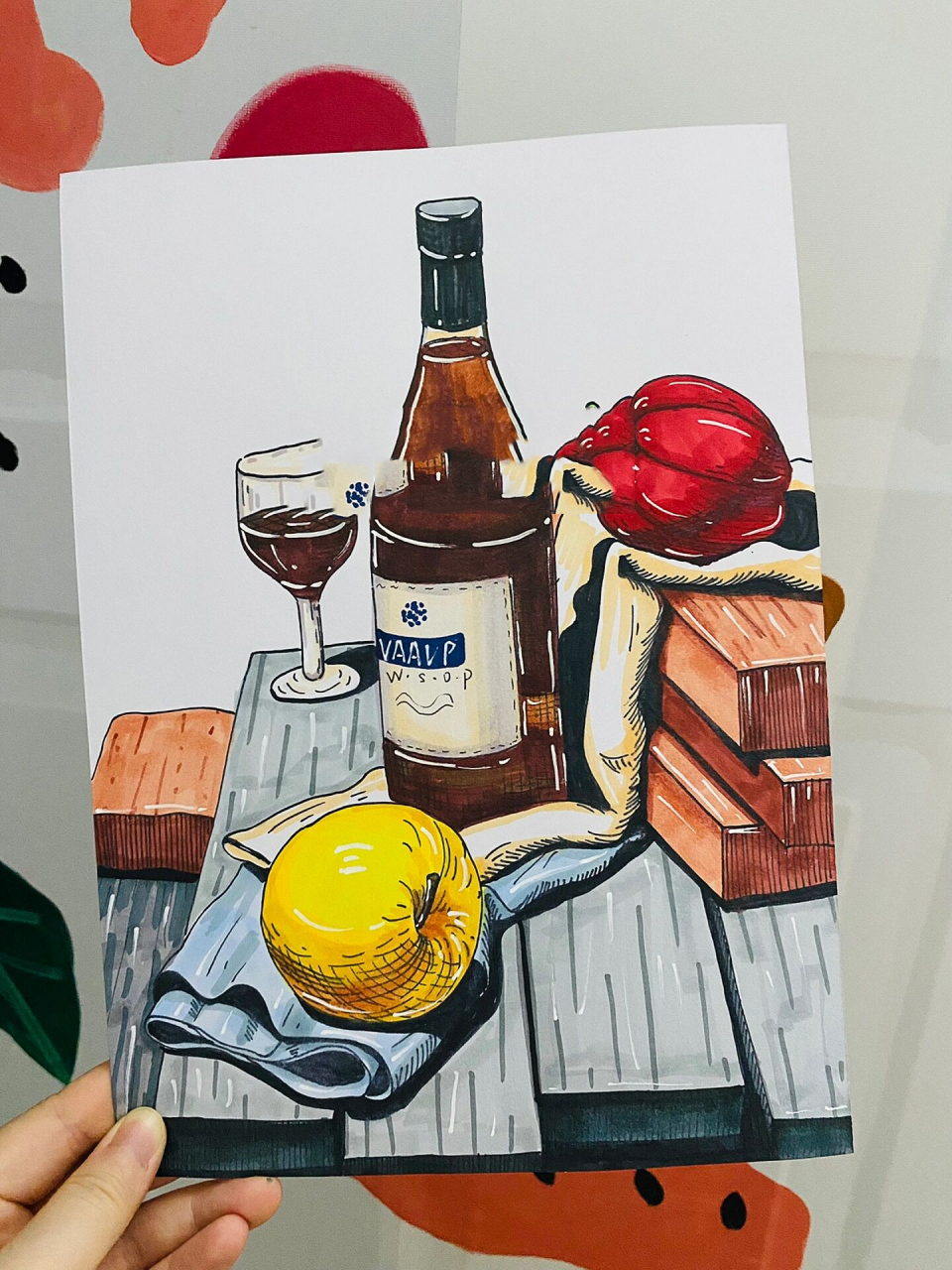 线描马克笔画|静物写生(带步骤)