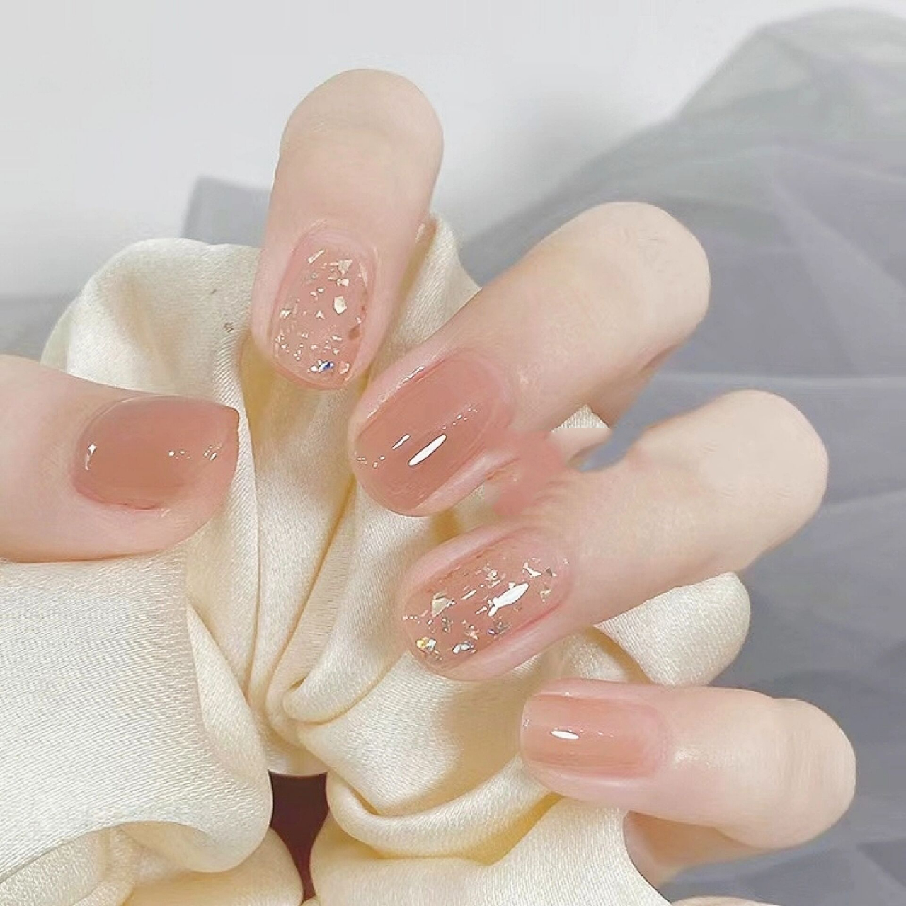 黄皮不能抵挡的裸色清透美甲94敲级爱78 气质显白款美甲97