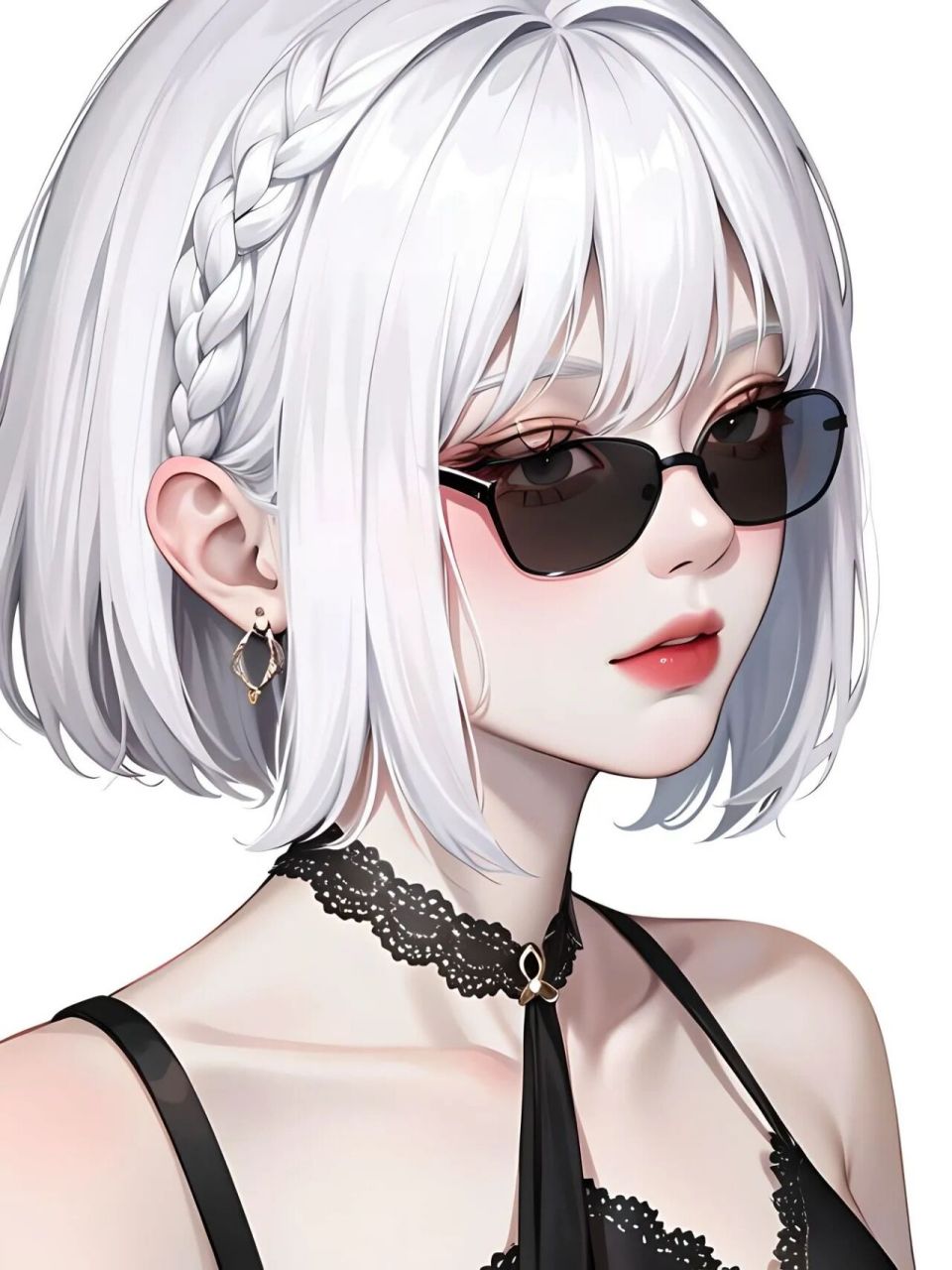 白发女生头像|年下不叫姐,心思有点野.        图片由  生成