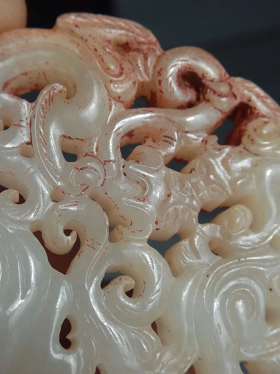 高古玉战汉玉器 汉代老和田白玉 双龙纹玉佩 【子母螭龙纹玉佩】 3999