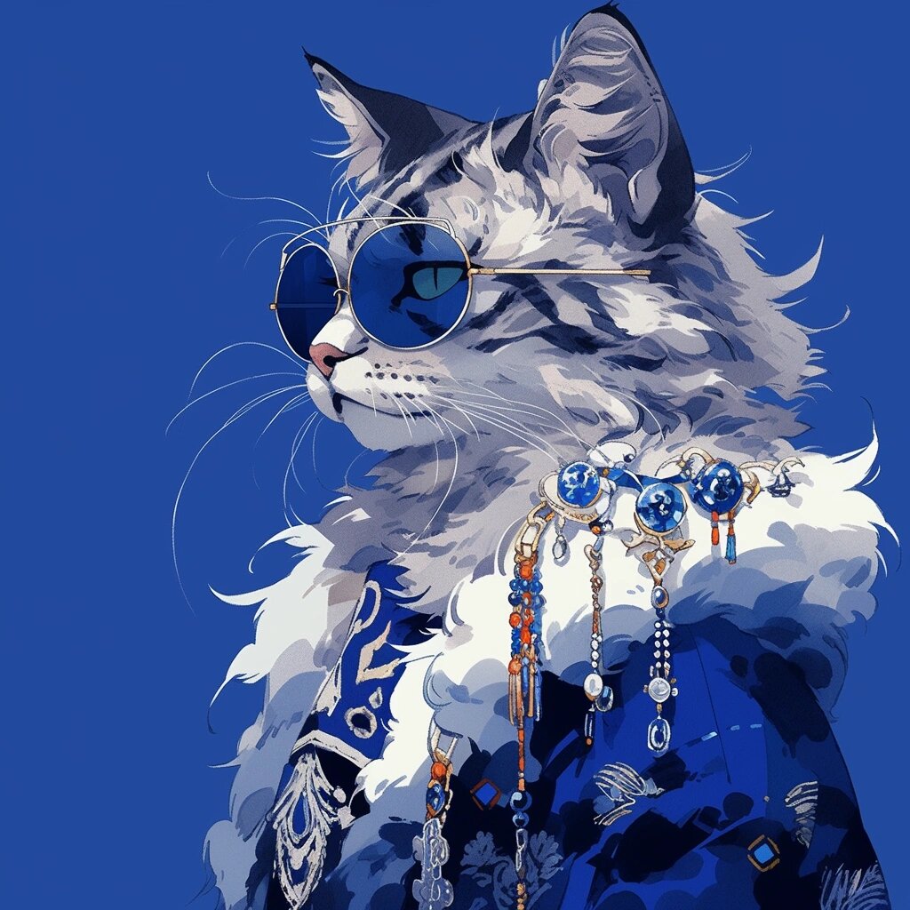 戴眼镜97的猫大佬头像(挪威森林猫