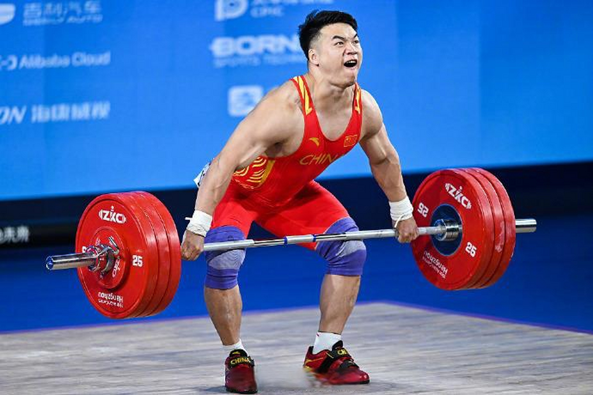 举重金牌】杭州亚运会举重男子96公斤级a组决赛,中国选手田涛举重田涛