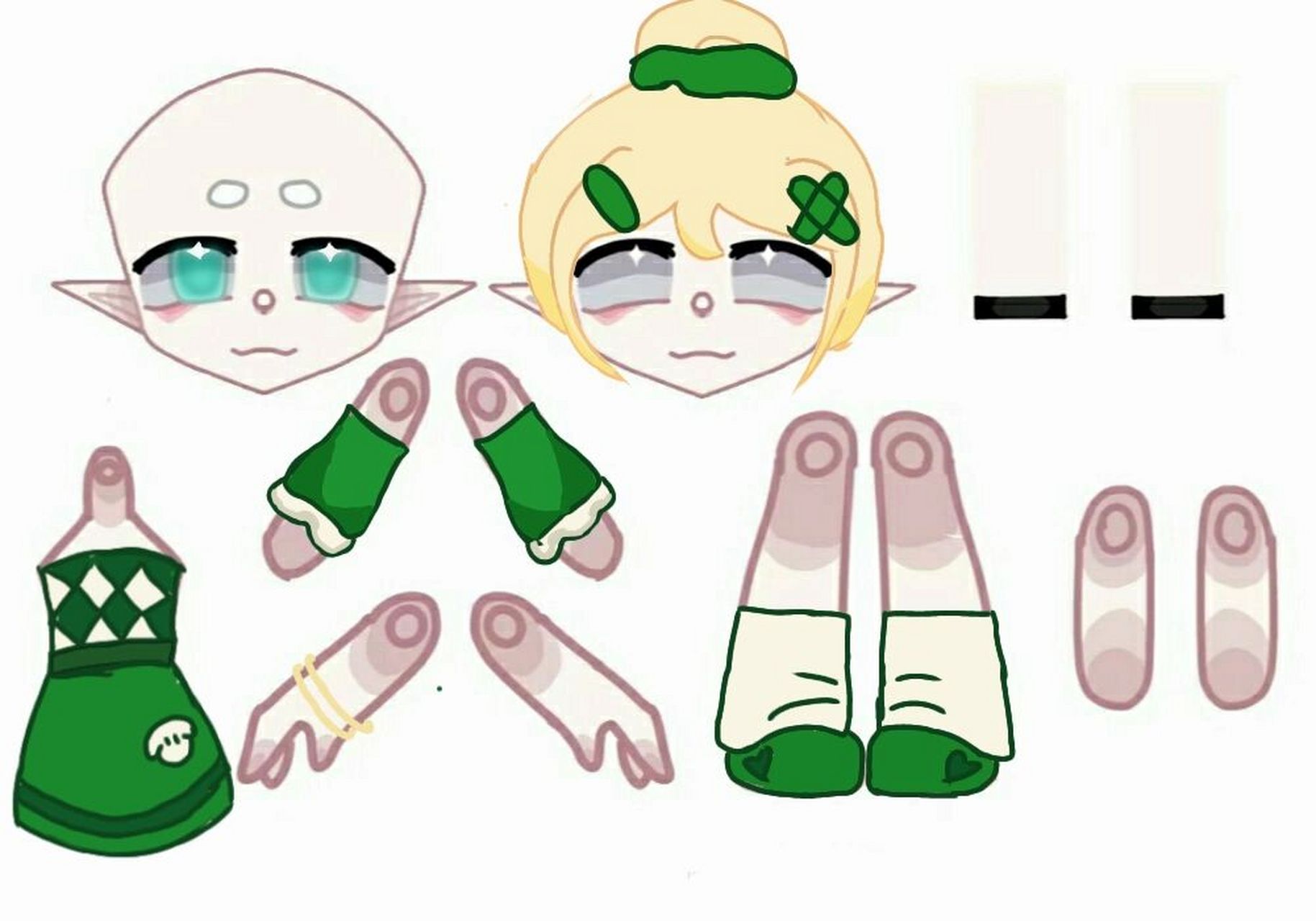 可动纸片人图纸 自己画的觉得还行,有要的可以拿去,是私设禁仿