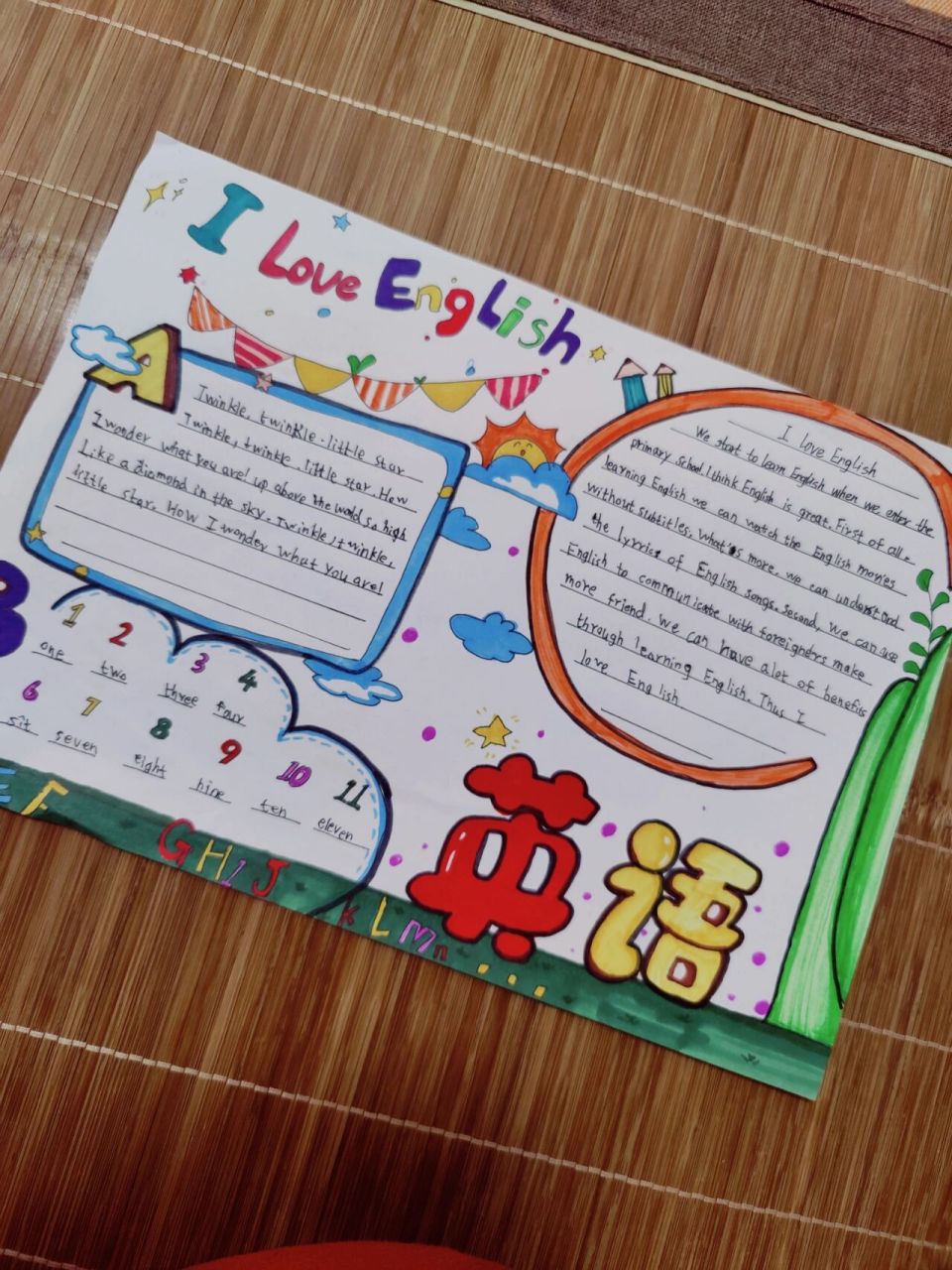 i love english四年级英语手抄报