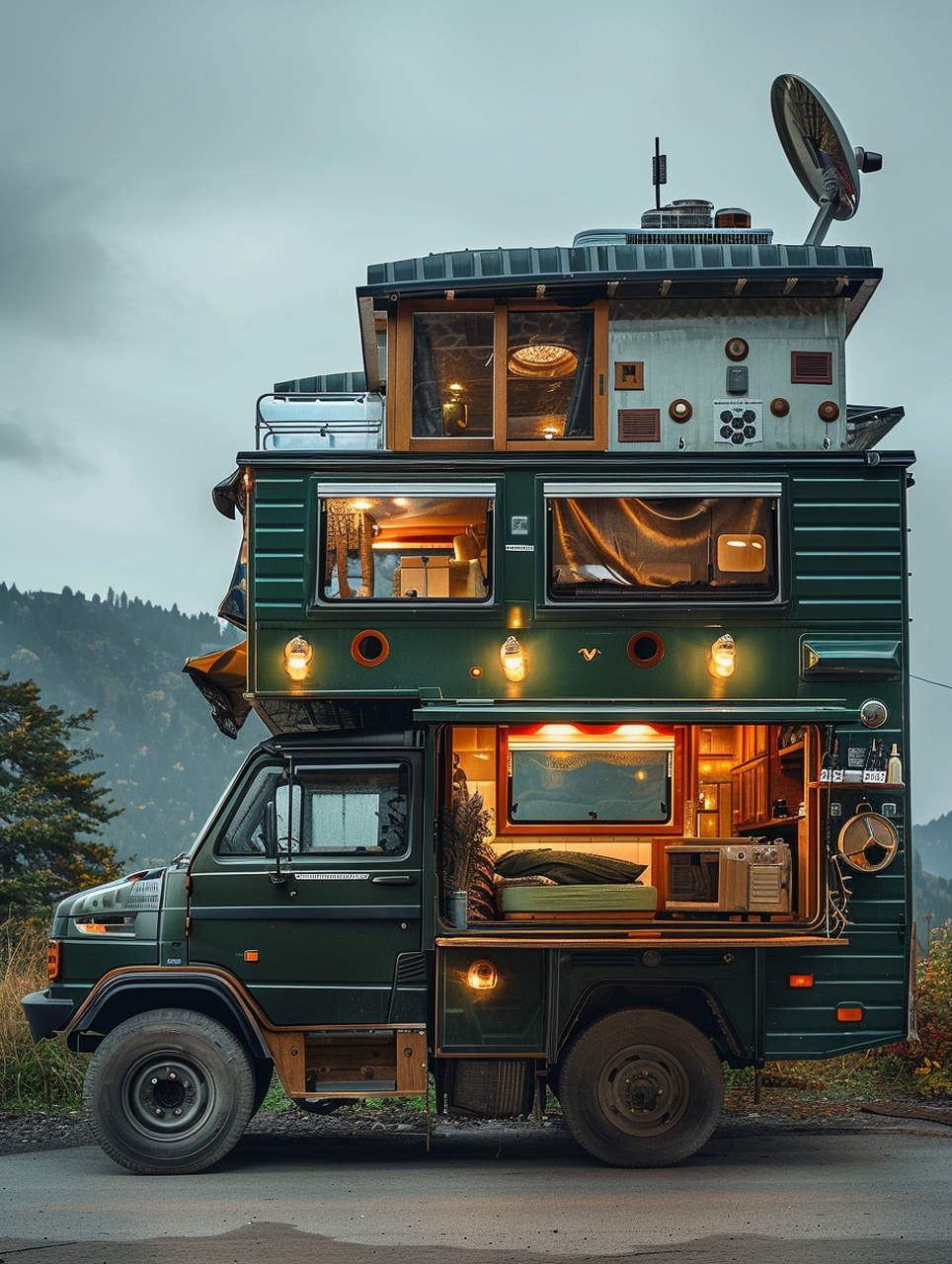 打造移动堡垒】 "当世界陷入黑暗,每一辆末日房车都是照亮前行的灯塔