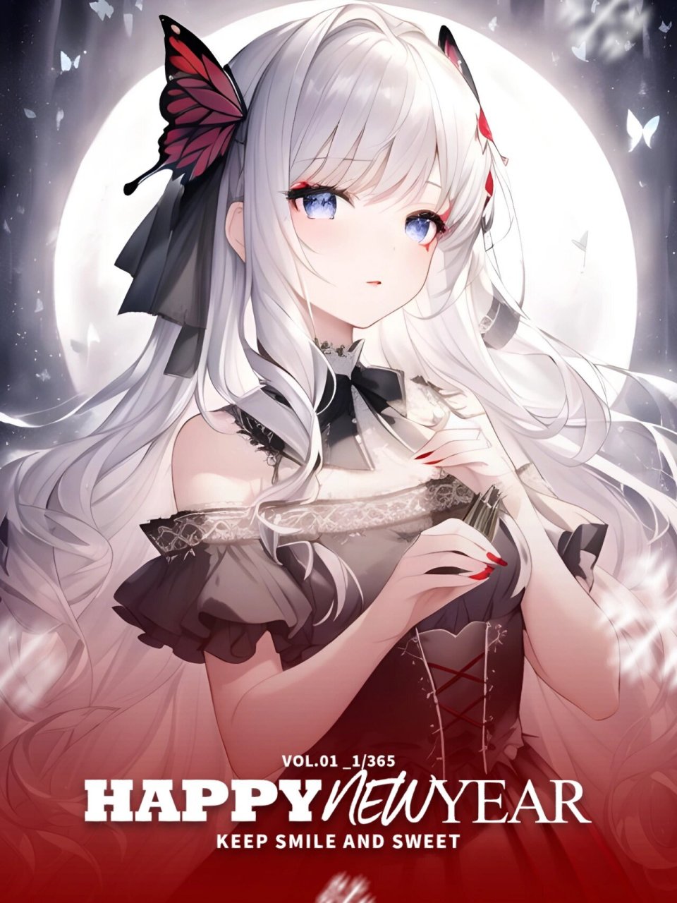 【draft】月光下的银发少女|二次元壁纸