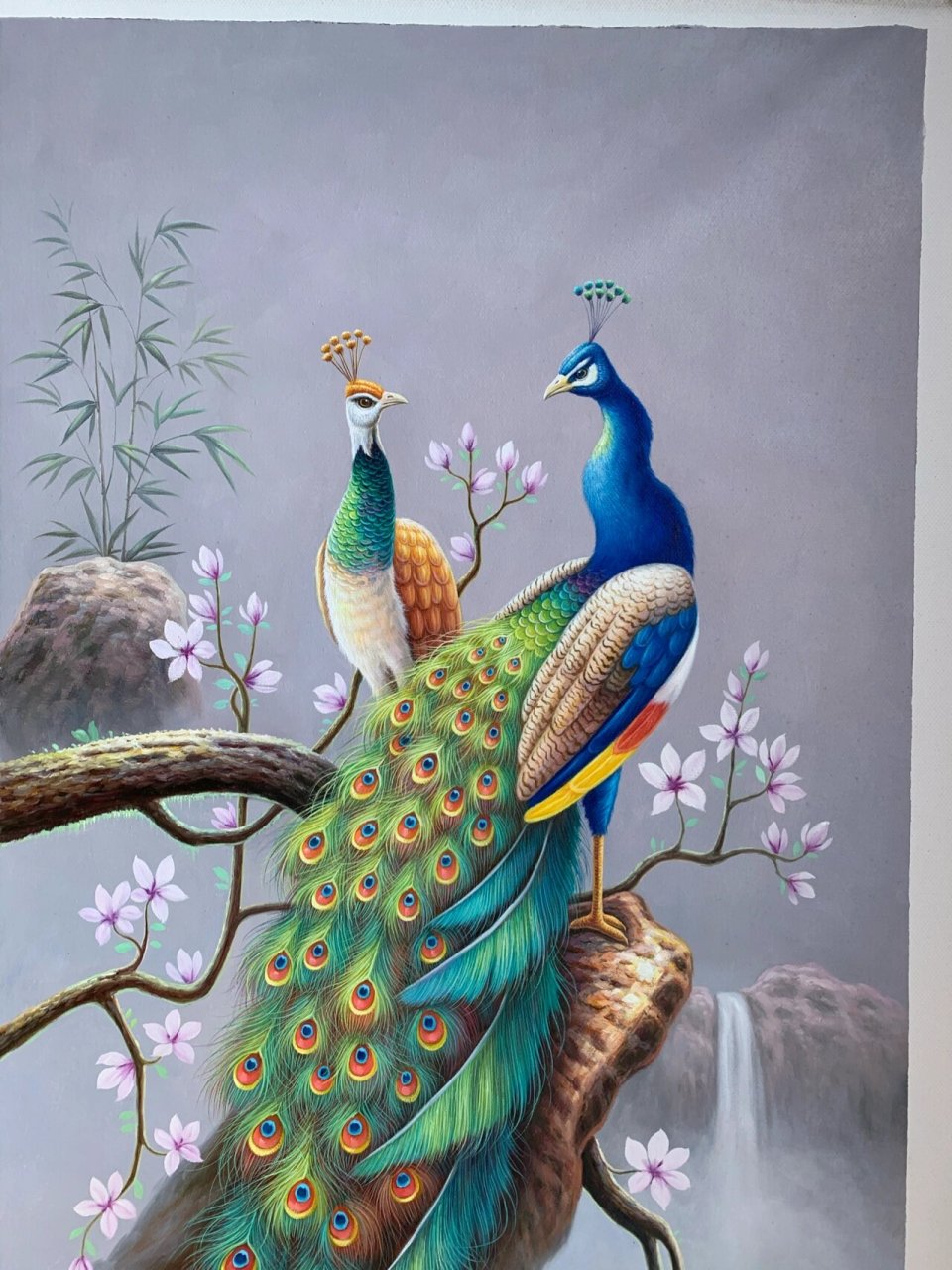 高档孔雀油画作品