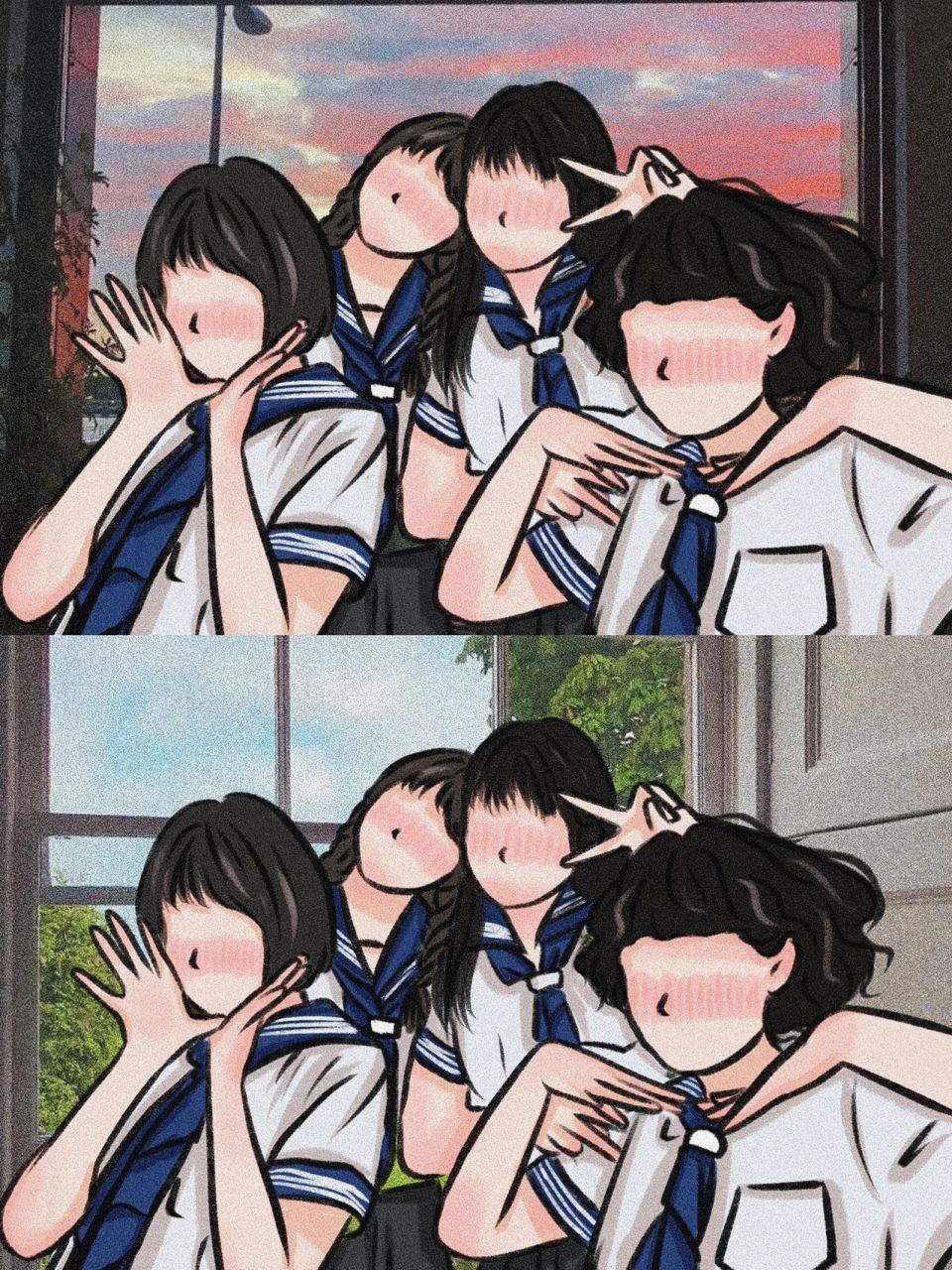 四人闺蜜头像/我们要去奔赴不同的热爱啦17   原图参考