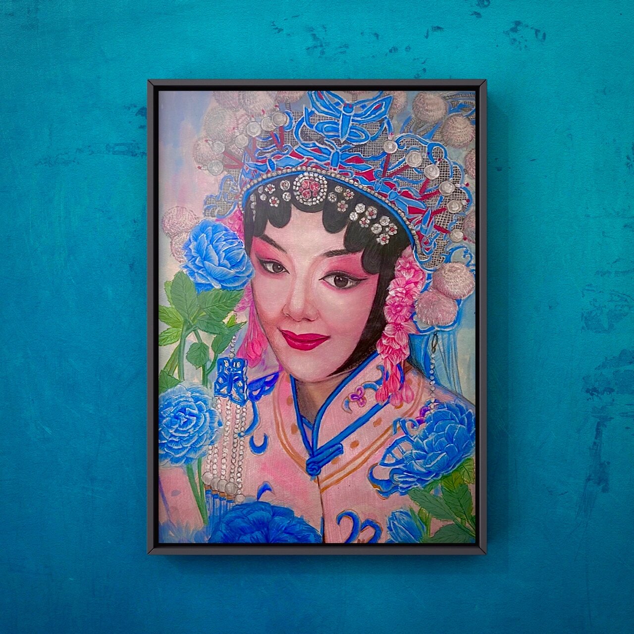 彩铅丨京剧花旦丨文创画 彩铅京剧花旦打卡 彩铅手绘国粹京剧戏曲人物