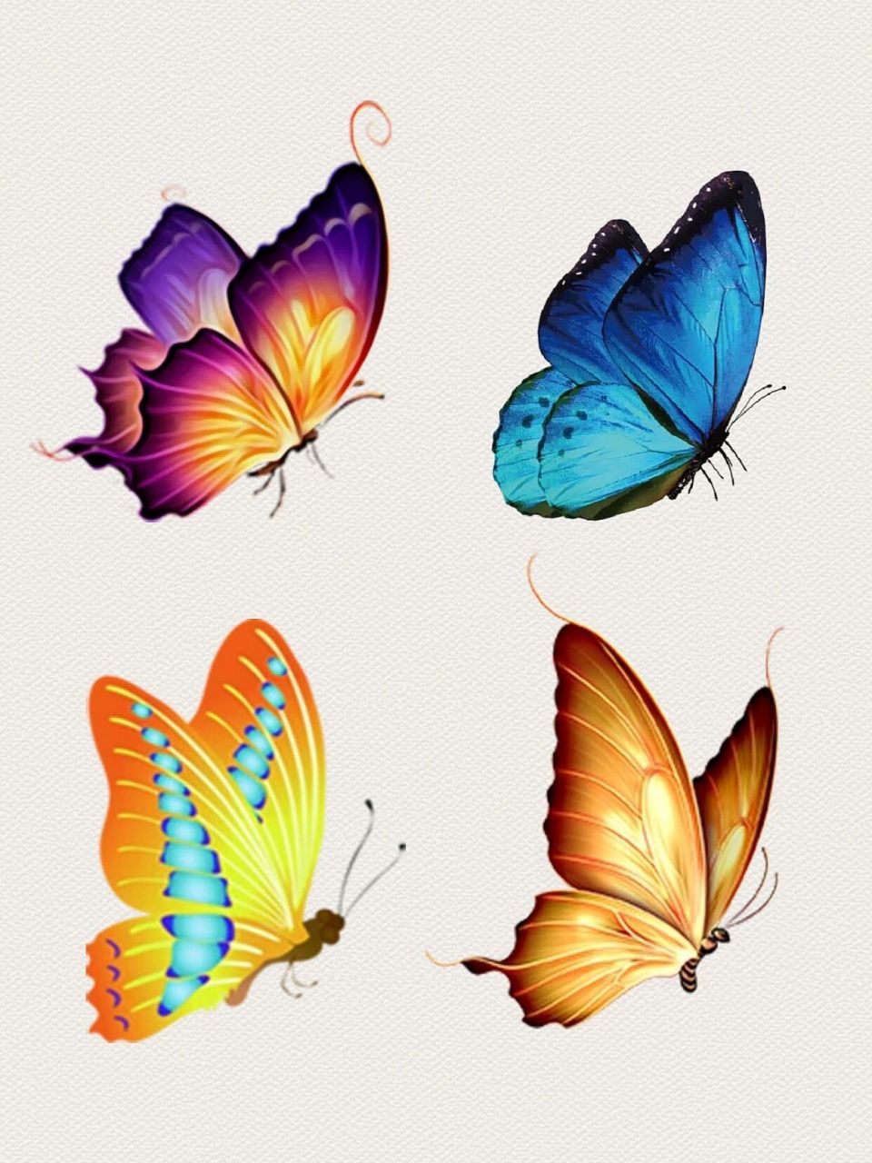 手绘水彩创意小清新蝴蝶🦋免抠png透明素材 哈喽,天气变冷了,宝宝们