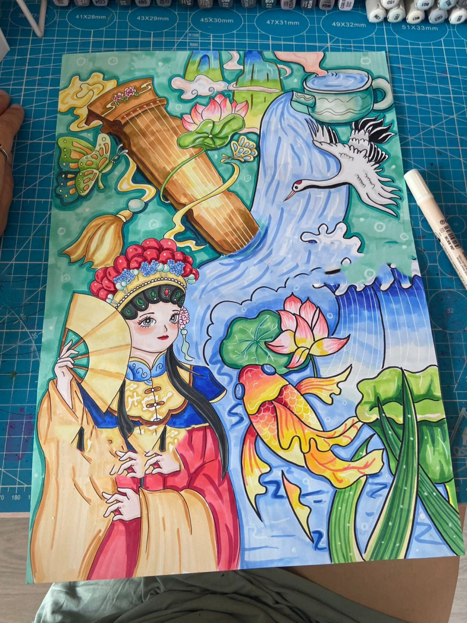 非遗古琴主题画 接代画 手抄报