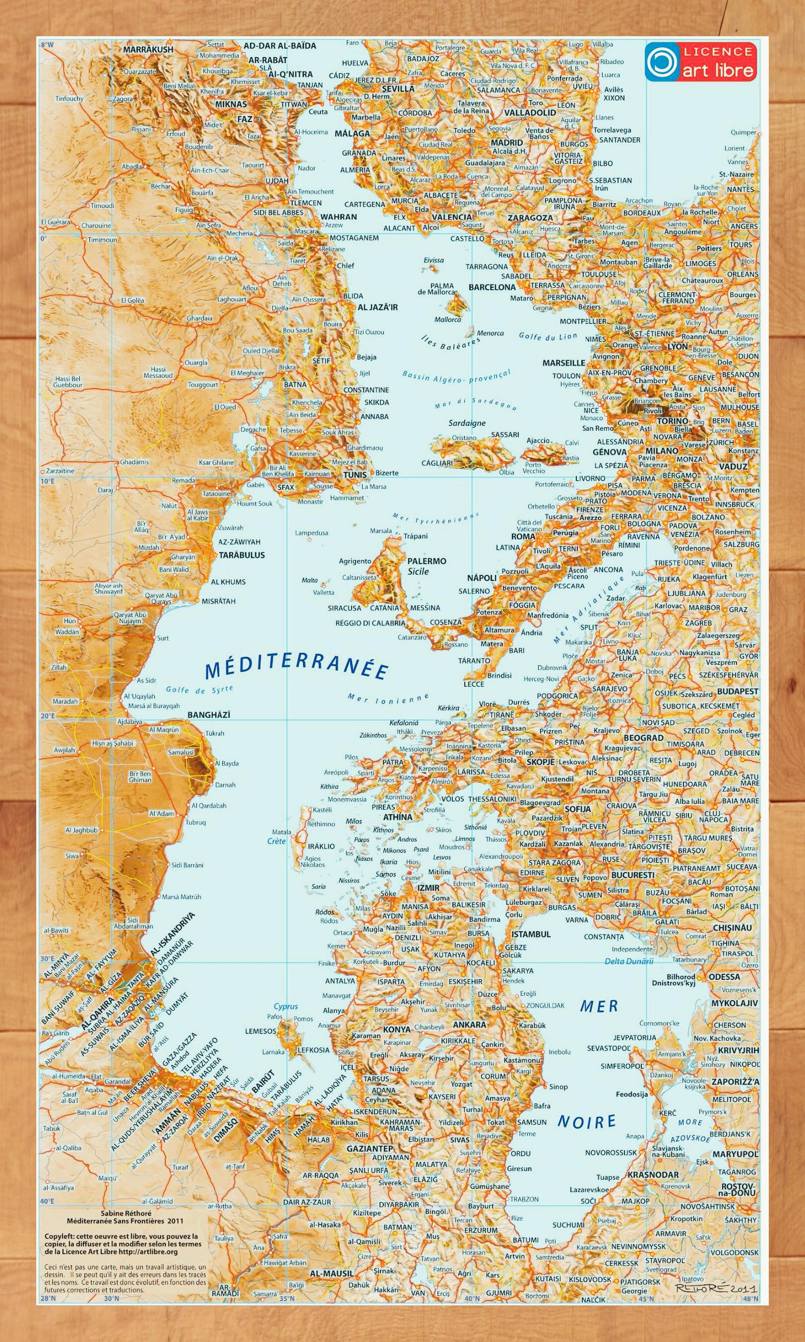 地中海竖版新视角地图