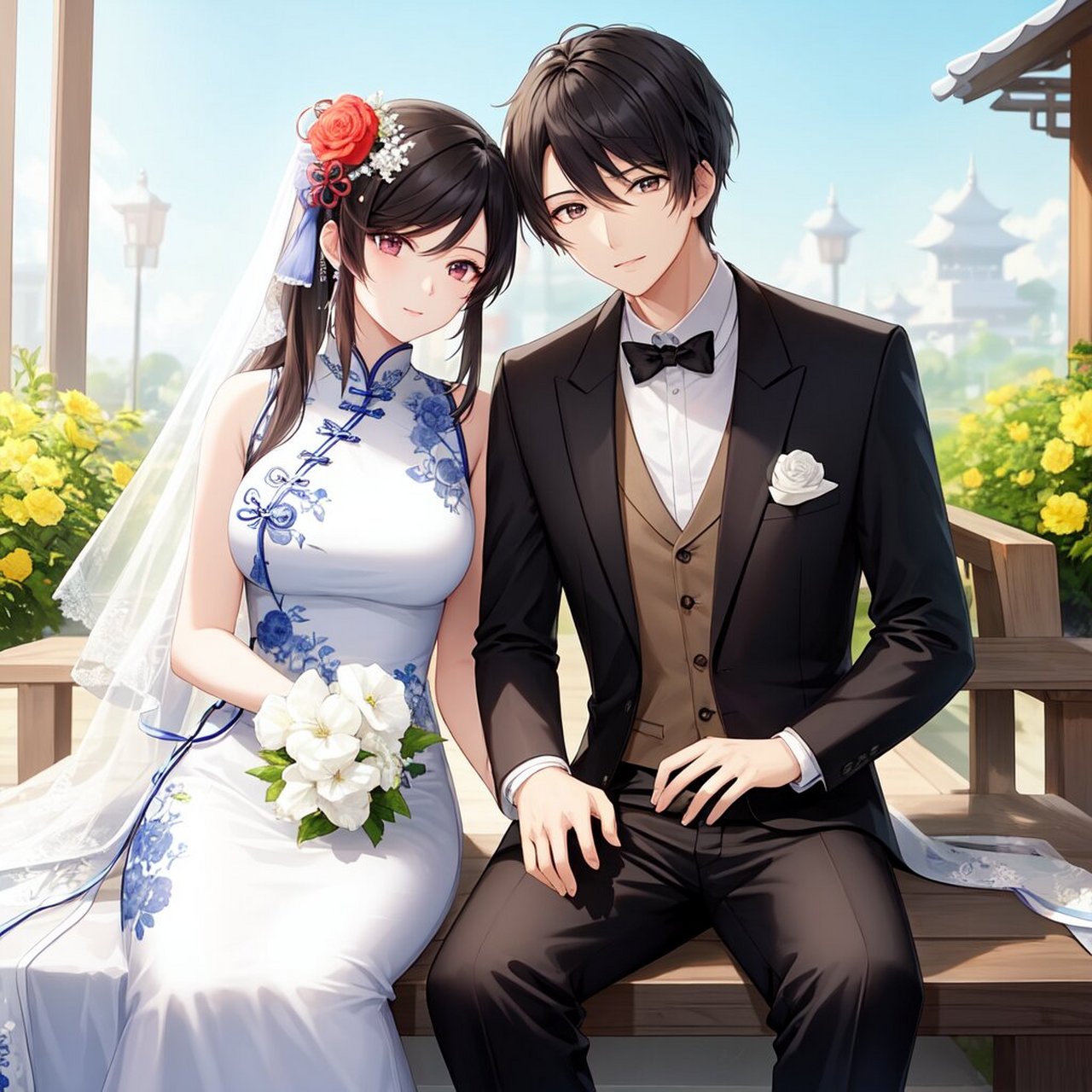 新婚新人情侣动漫人物