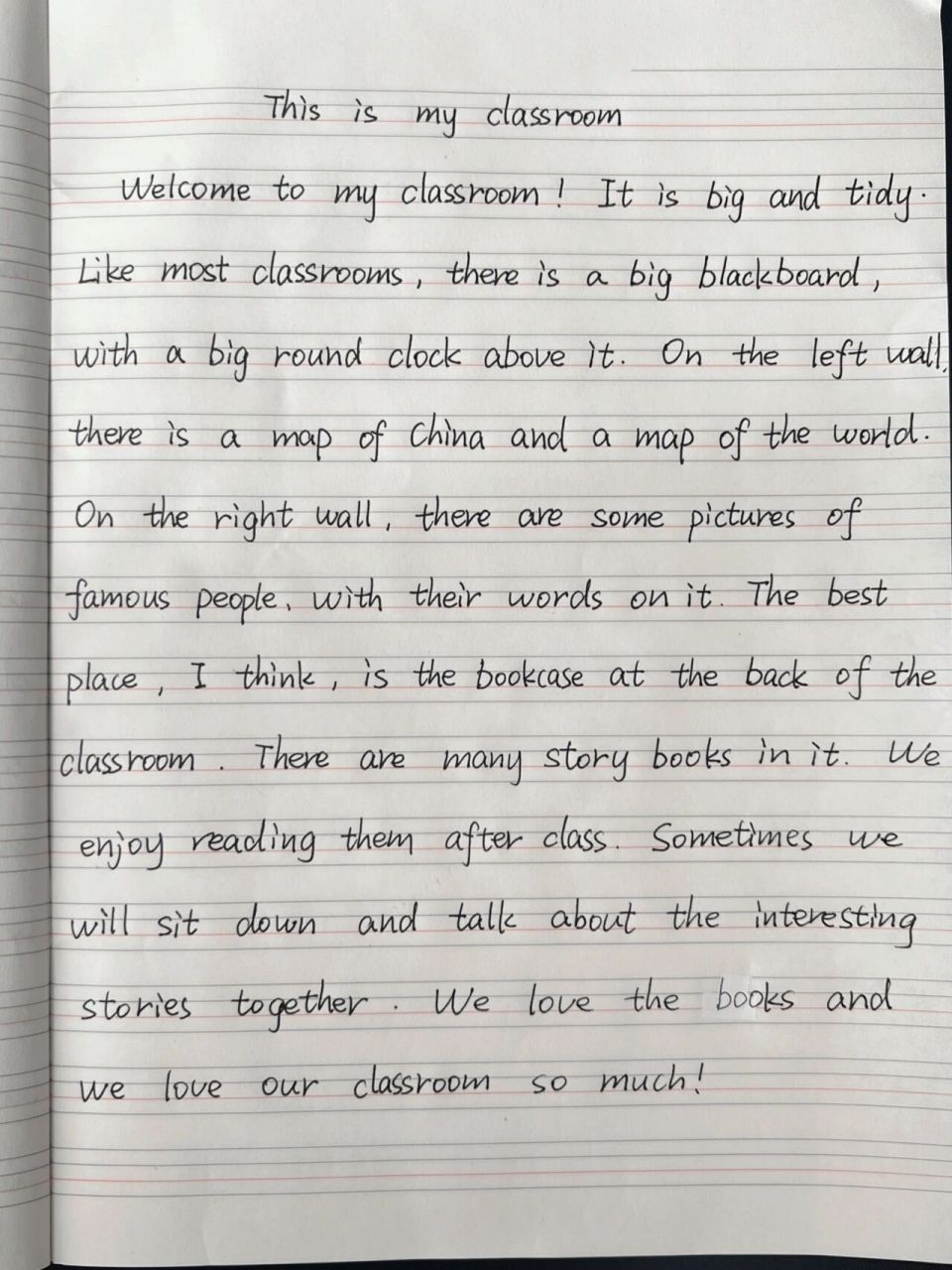 7,英语满分作文之「我的教室」 这篇英语作文按照"前-左-右-后"的空间