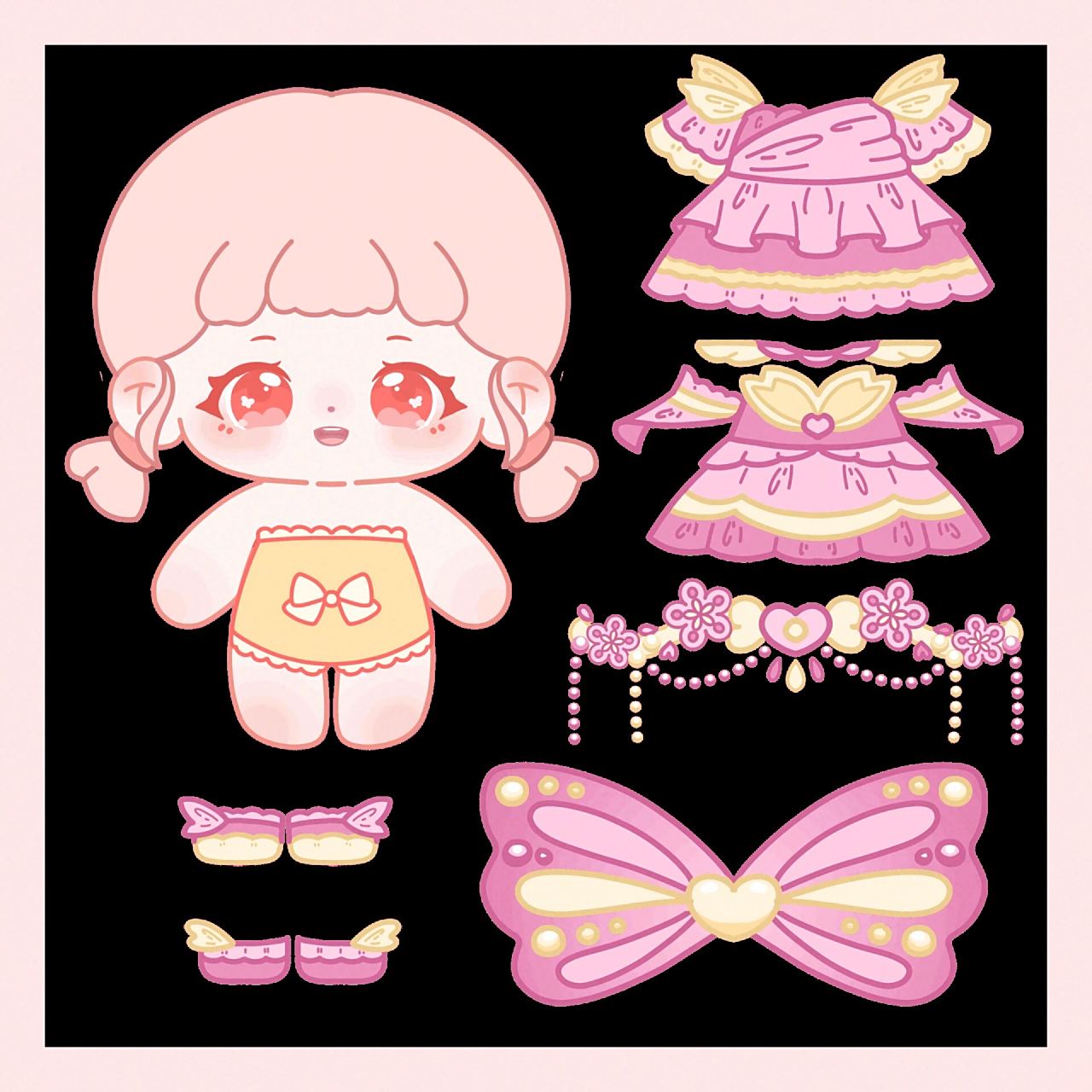 棉花娃娃换装手帐免抠素材 不是原创,都是收集过来分享给大家