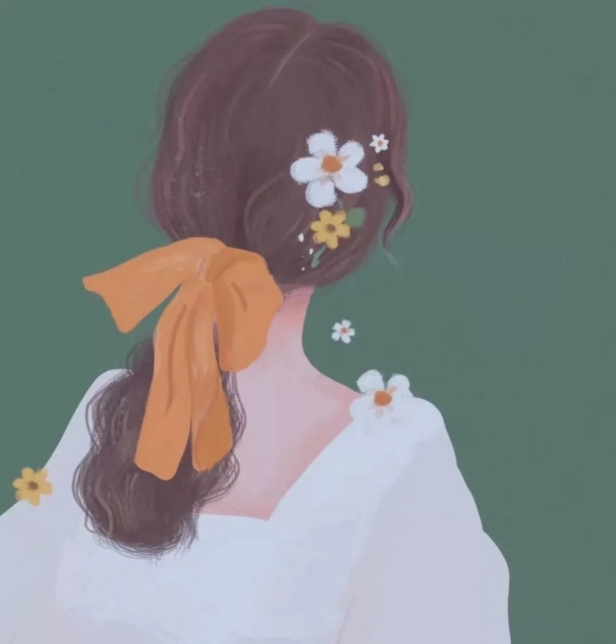 96人物背面图意境太美可爱卡通头像～348 可爱动漫小姐姐的背面图