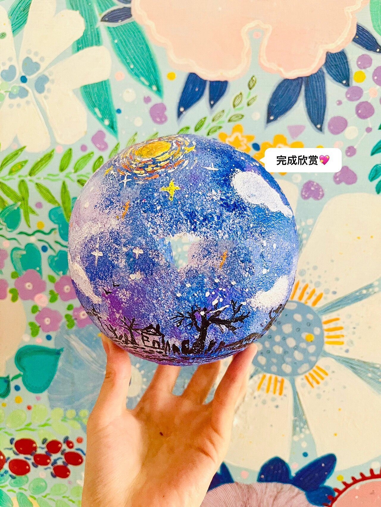 78治愈系星空灯星球灯|原创|丙烯绘画附过程