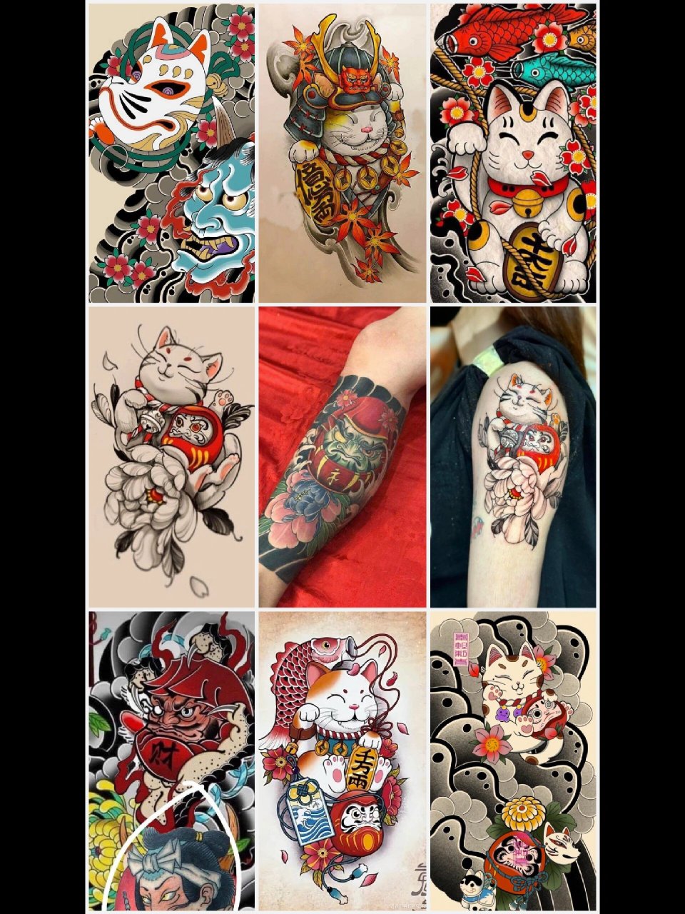 适合女生的包腿半甲招财猫图案武汉大咖纹身 武汉大咖纹身提供适合