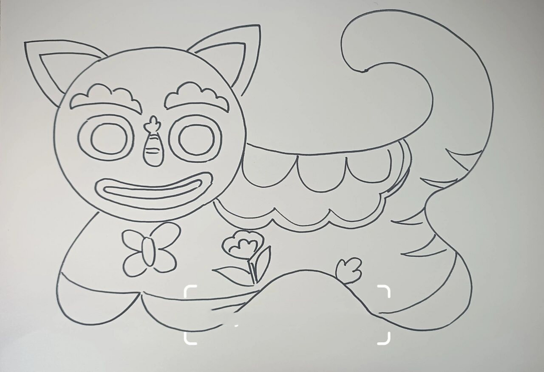 创意美术《布老虎》儿童画 1,工具材料: 卡纸,马克笔,勾线笔 2,适合